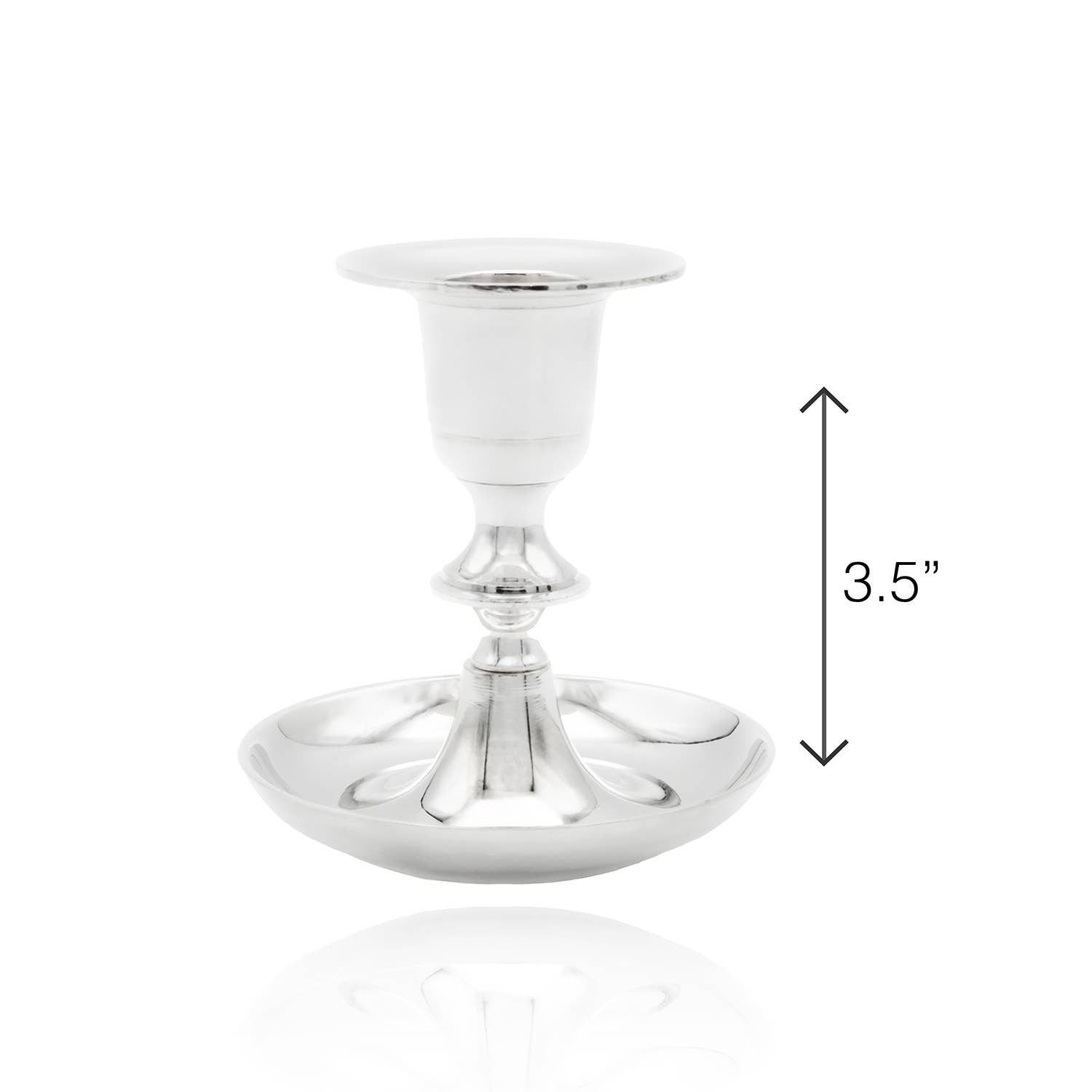 Silver Plated Brass Candlestick Holders Set of 2