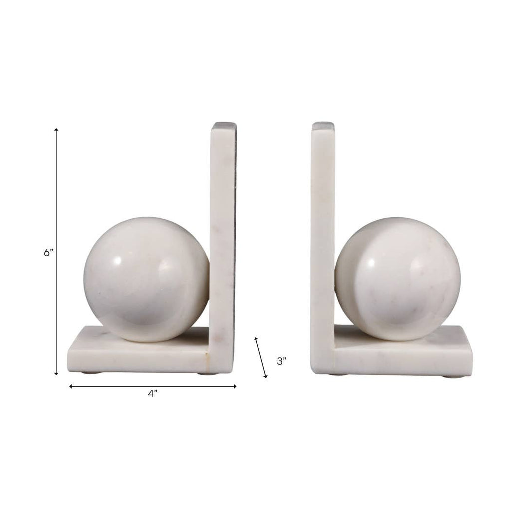 Marble Modern Orb Bookends