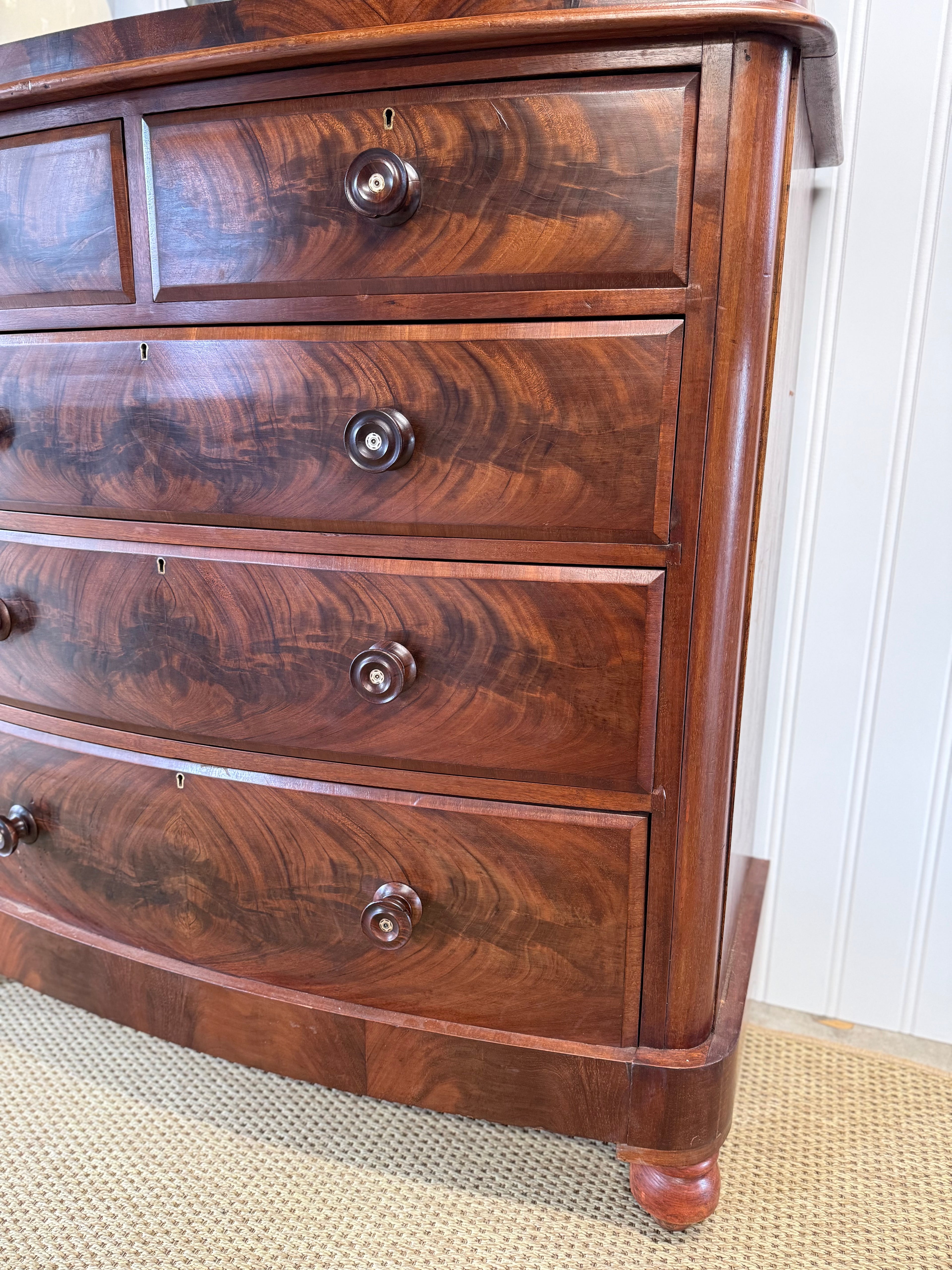 19th Century Mahogany Bow-front Chest