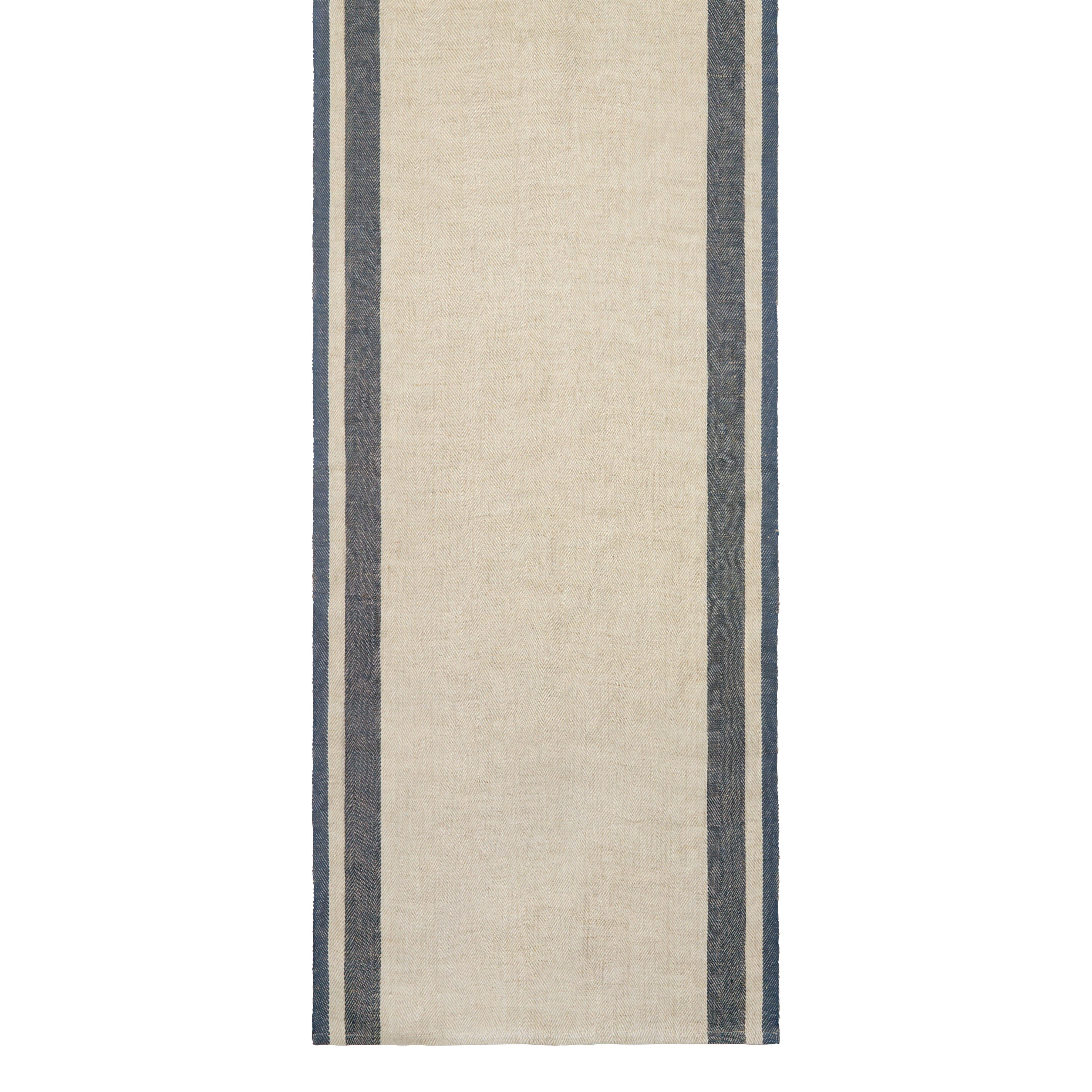 Natural & Blue Table Runner