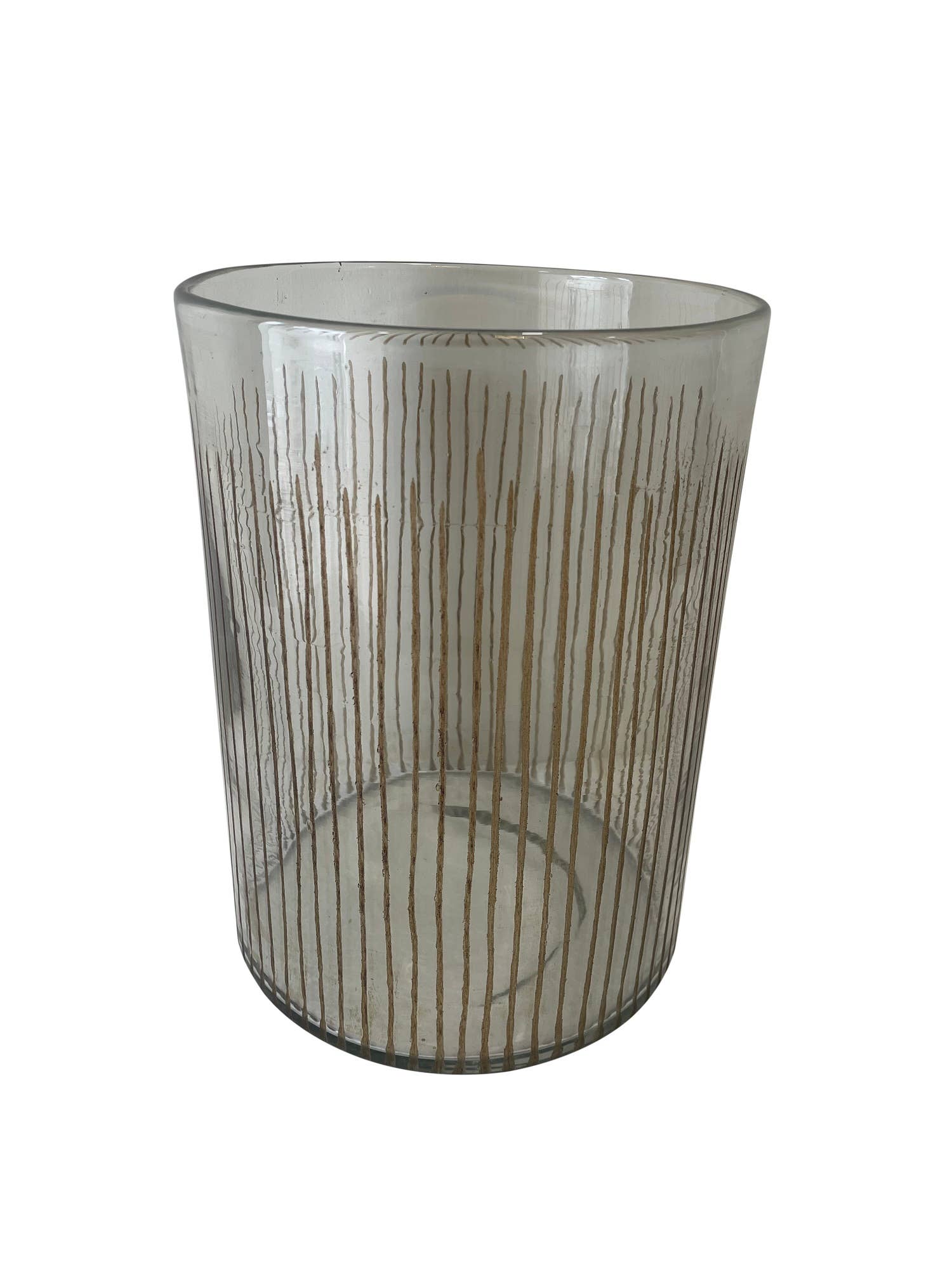 Hand Etched Glass Candle Holder