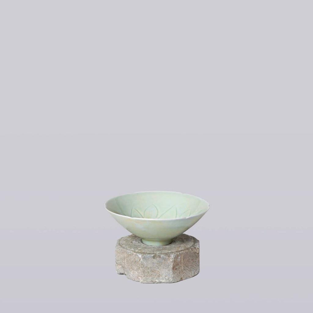 Celadon Porcelain Lotus Conical Bowl- Small