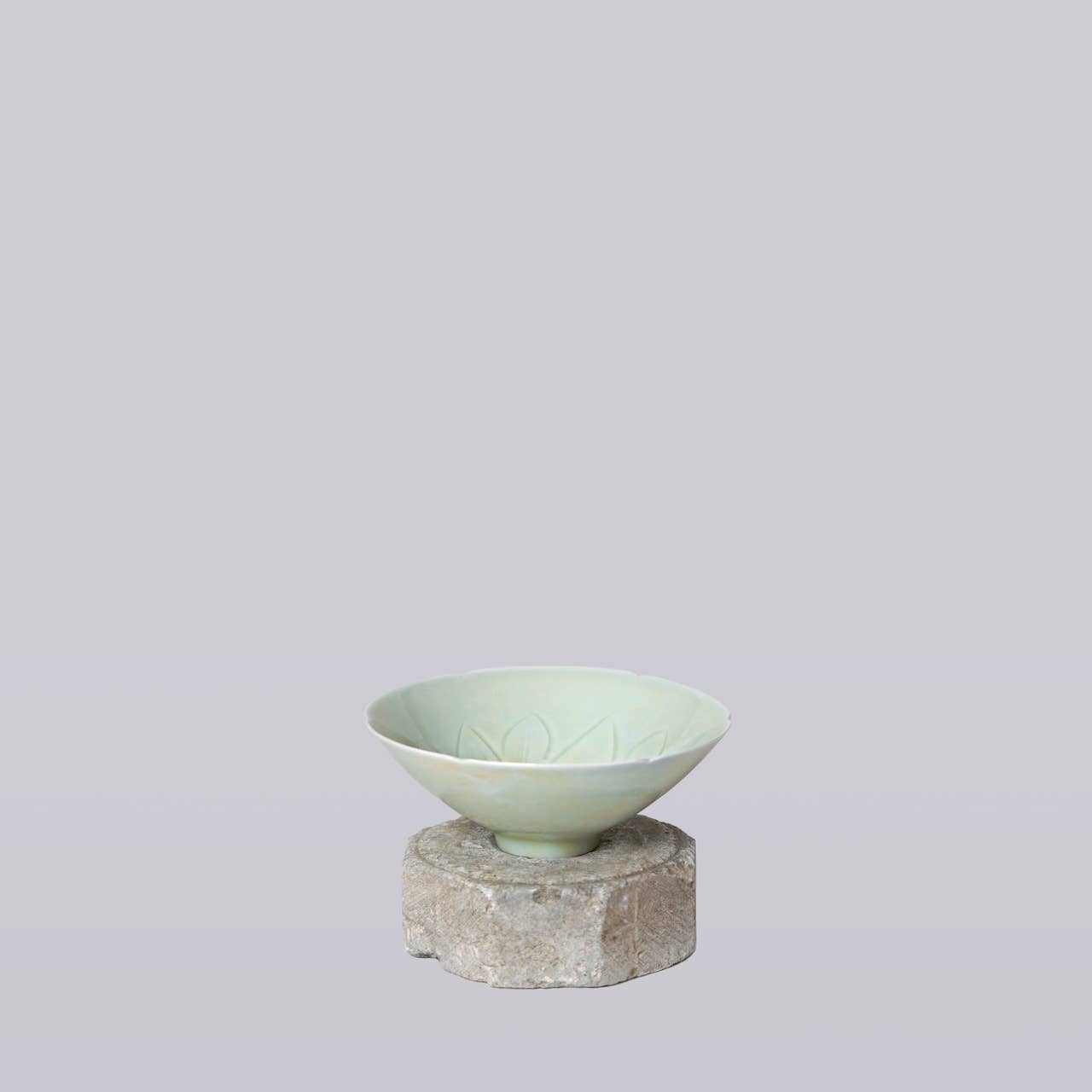 Celadon Porcelain Lotus Conical Bowl- Small