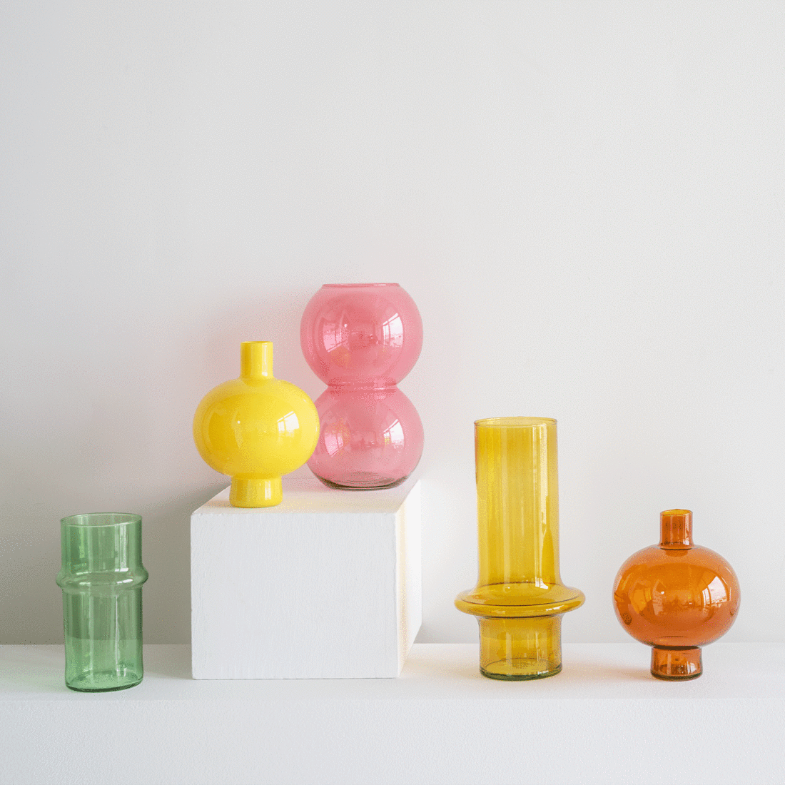 Vase Recycled Glass Yolk Yellow: Yellow / RECYCLED GLASS