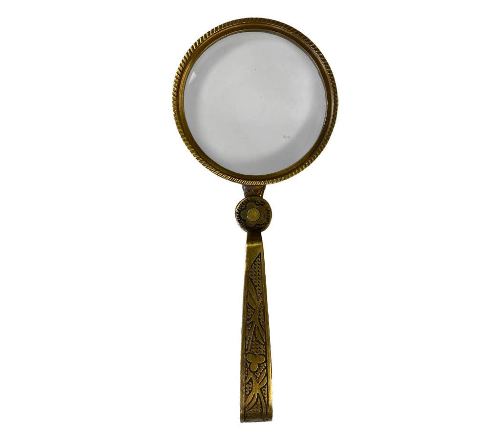 Antiqued Folding Brass Magnifying Glass | Tabletop decor