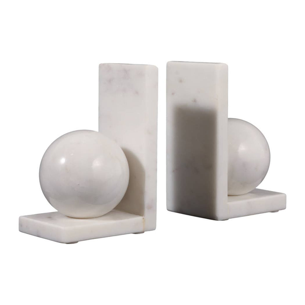 Marble Modern Orb Bookends