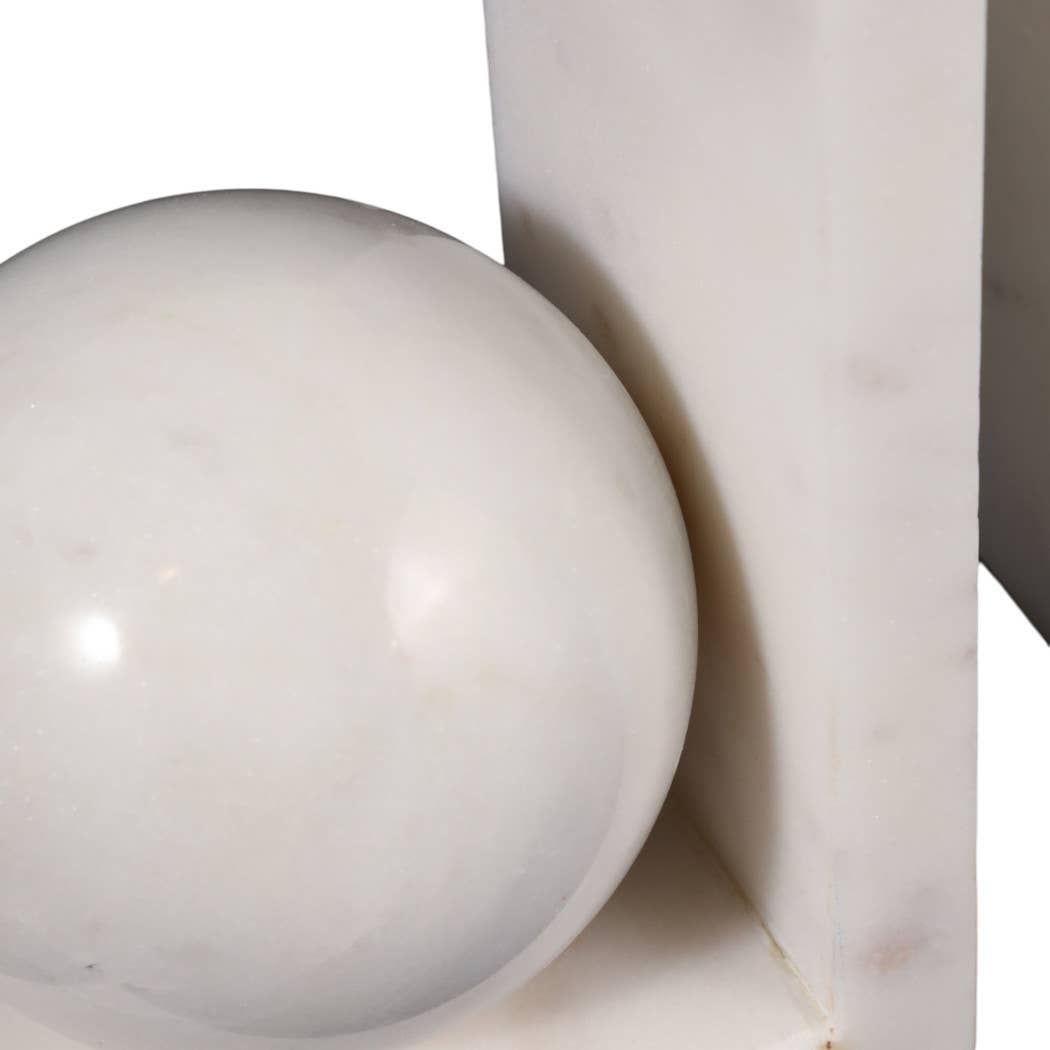 Marble Modern Orb Bookends