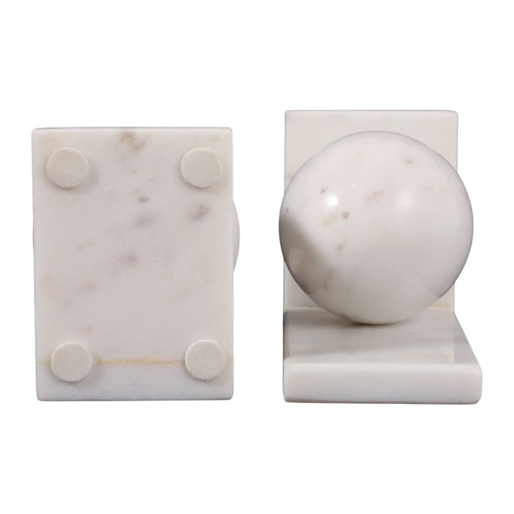Marble Modern Orb Bookends