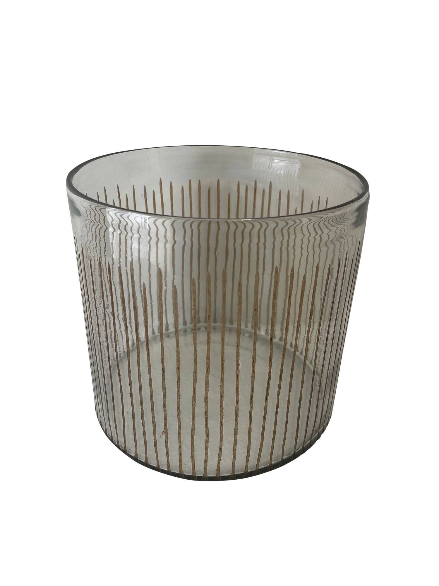 Hand Etched Glass Candle Holder