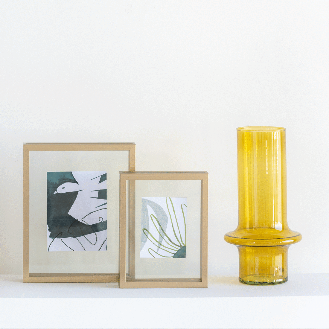 Vase Recycled Glass Yolk Yellow: Yellow / RECYCLED GLASS