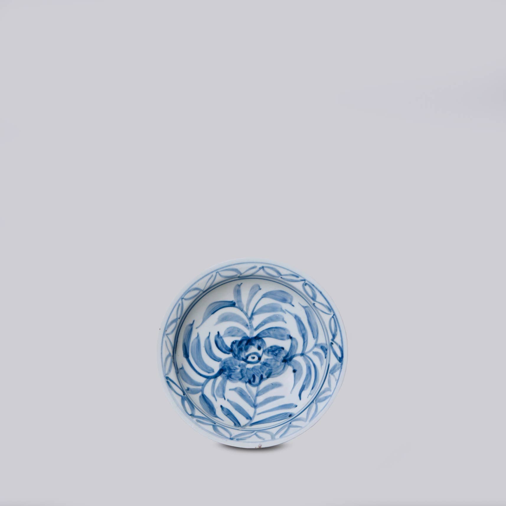 Blue and White Porcelain Floral Dish- Small