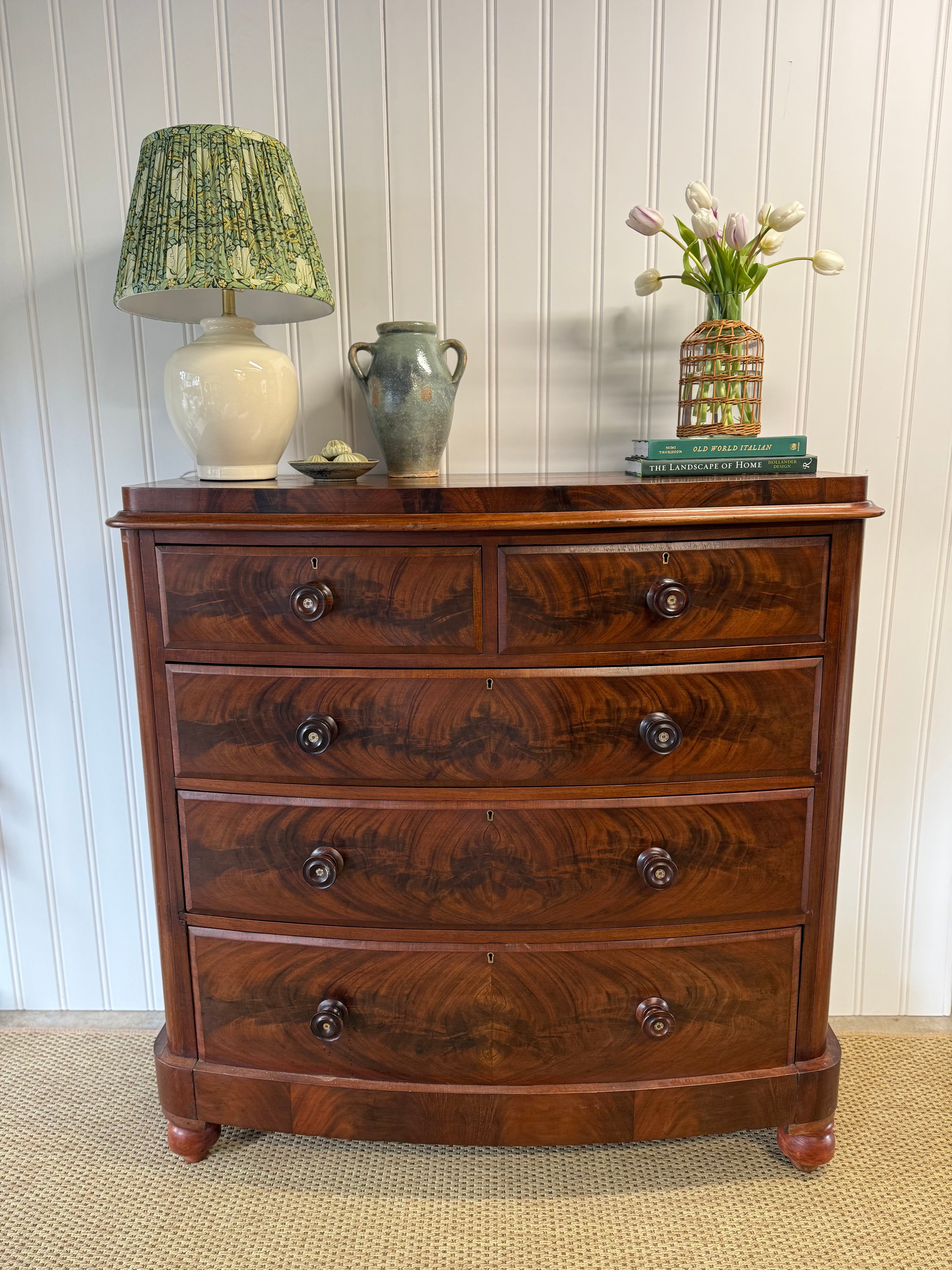19th Century Mahogany Bow-front Chest