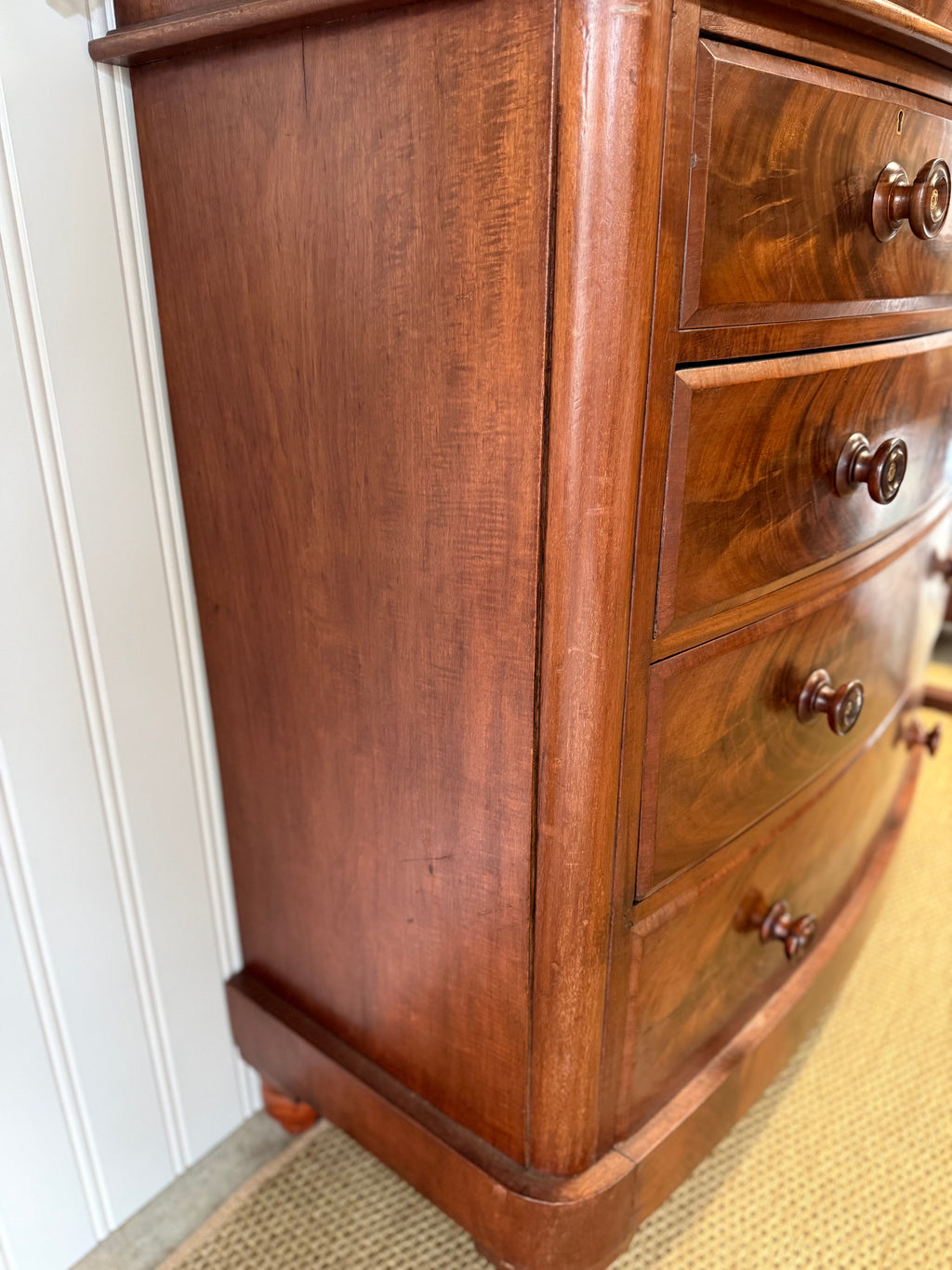 19th Century Mahogany Bow-front Chest