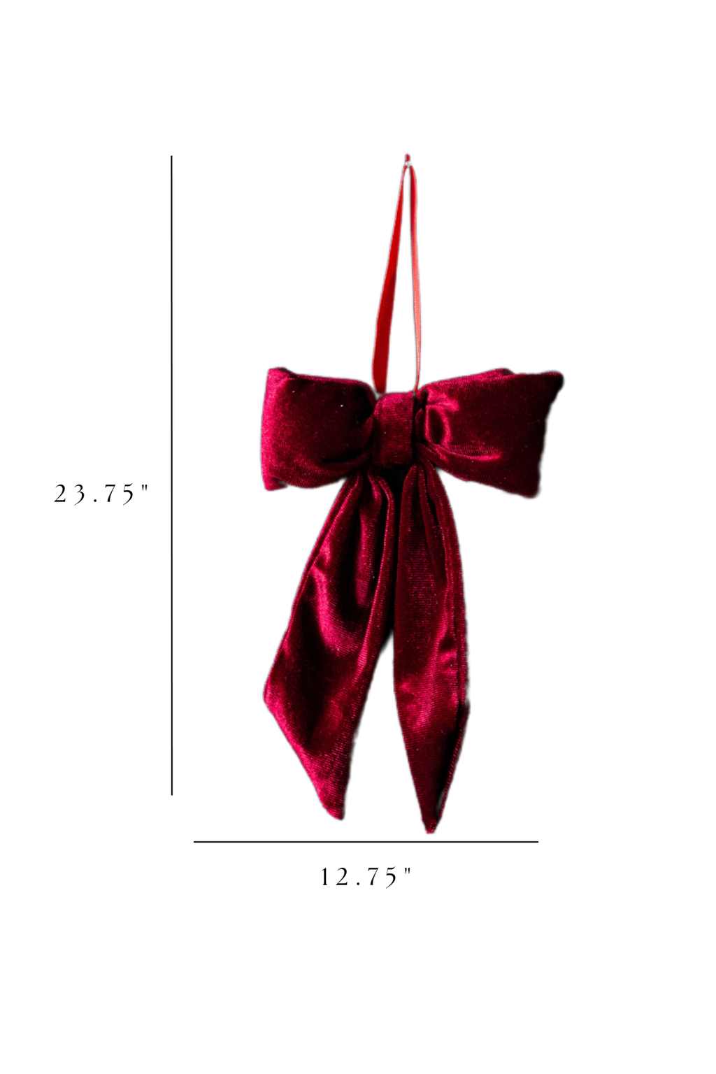 Small Bow- Red Velvet Fabric