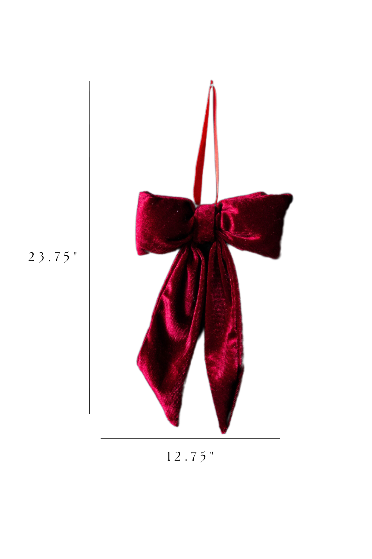 Small Bow- Red Velvet Fabric