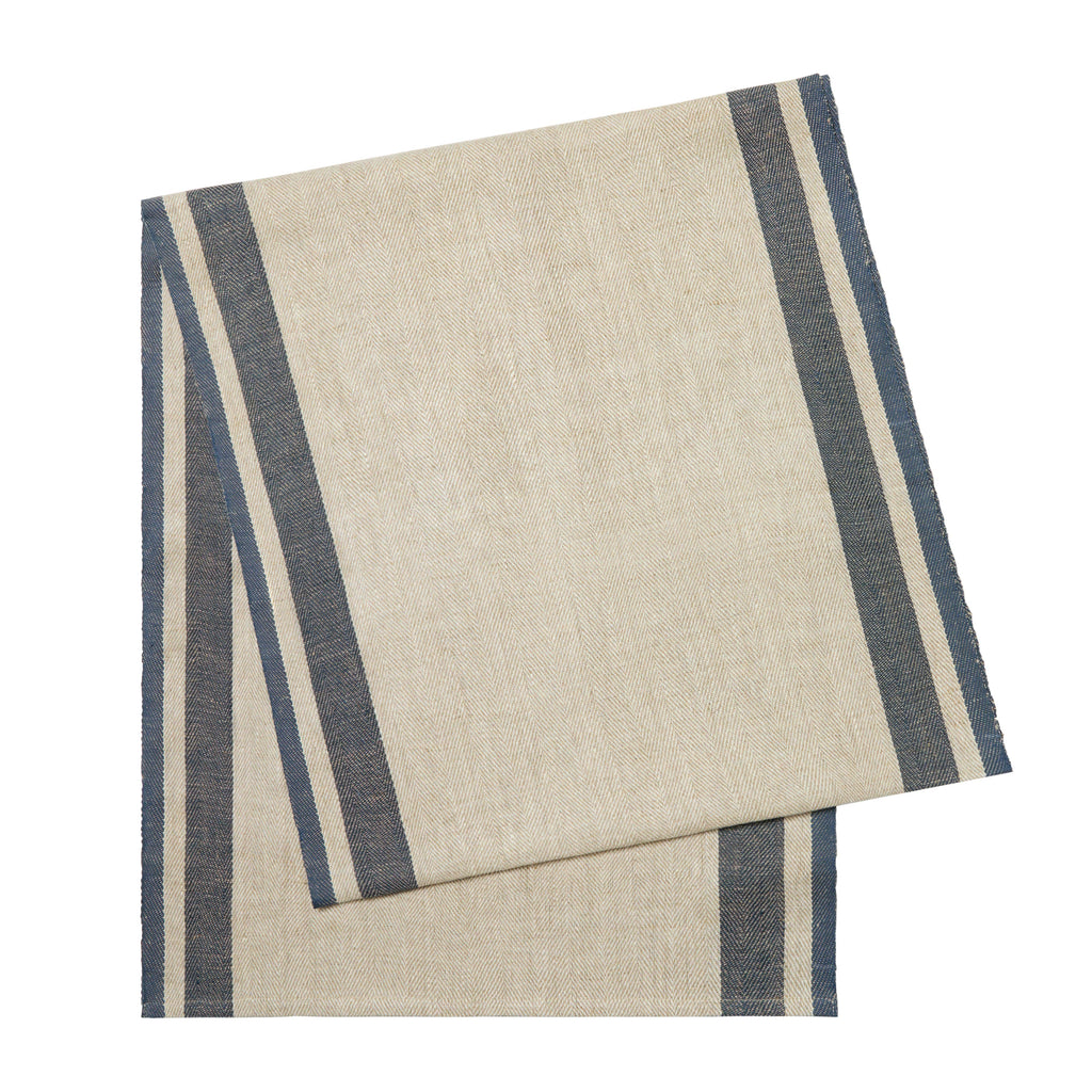 Natural & Blue Table Runner