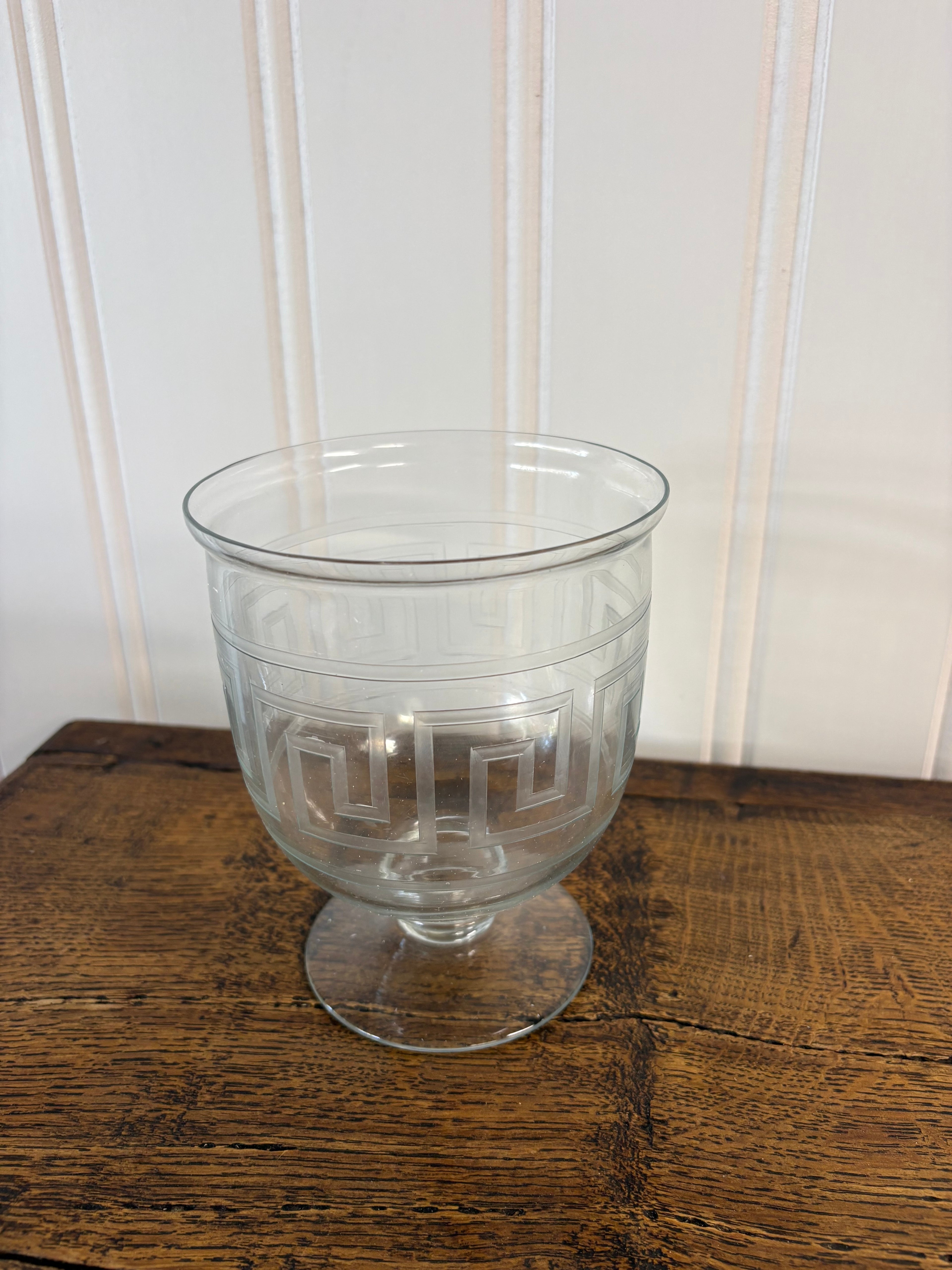 Greek Key Etched Hurricane, Large