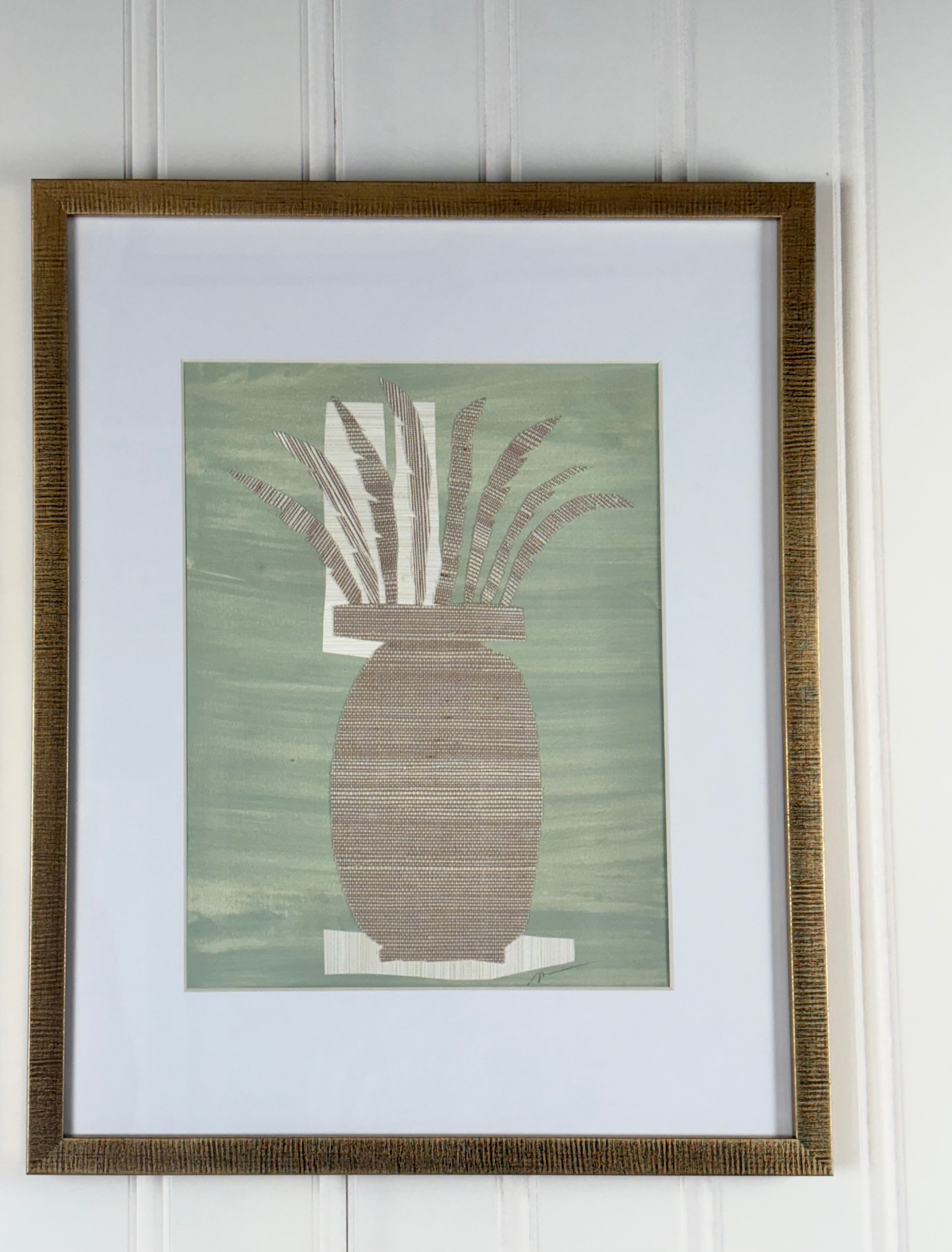 Original Grasscloth Collage, #4