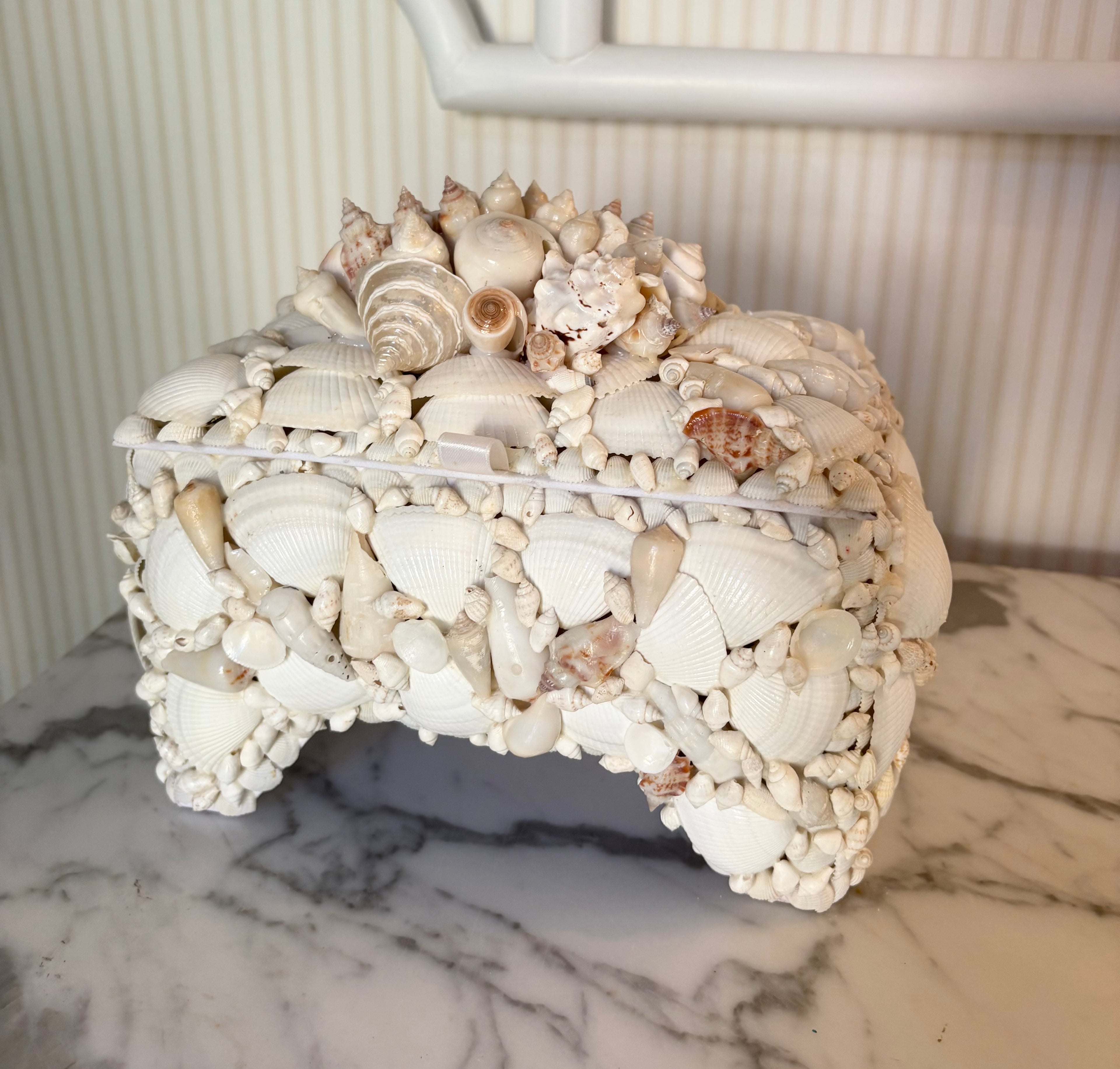 Large White Shell Box