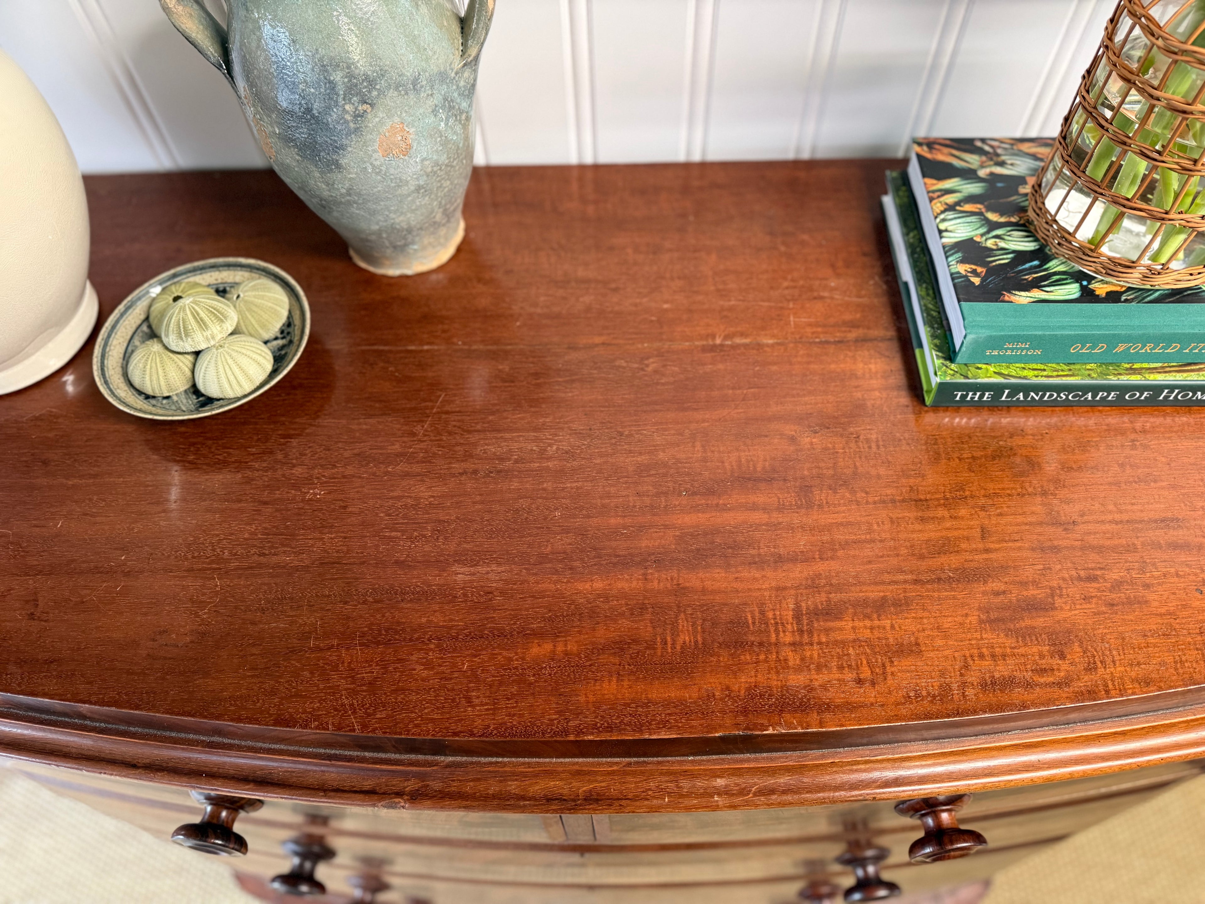 19th Century Mahogany Bow-front Chest