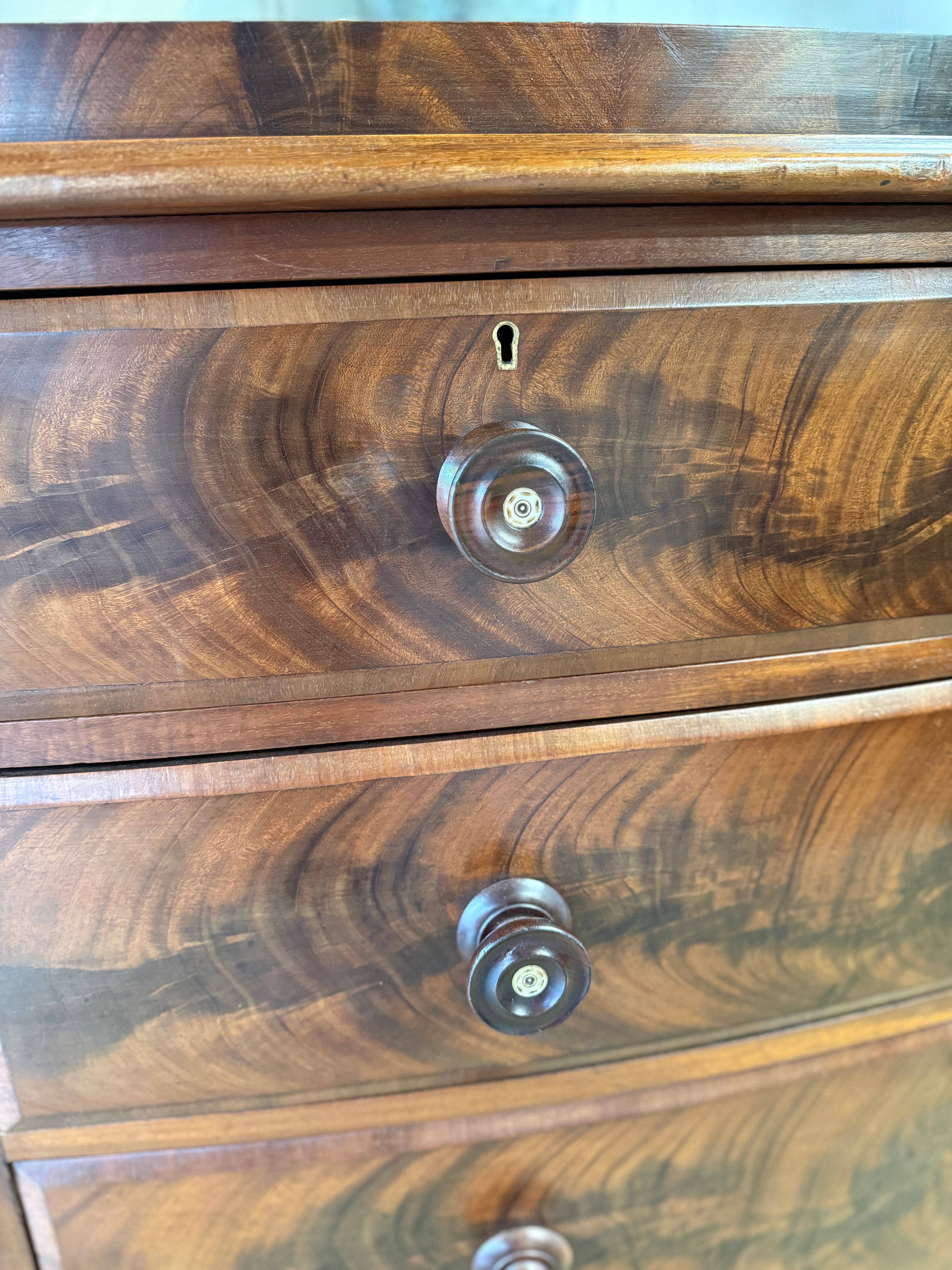 19th Century Mahogany Bow-front Chest