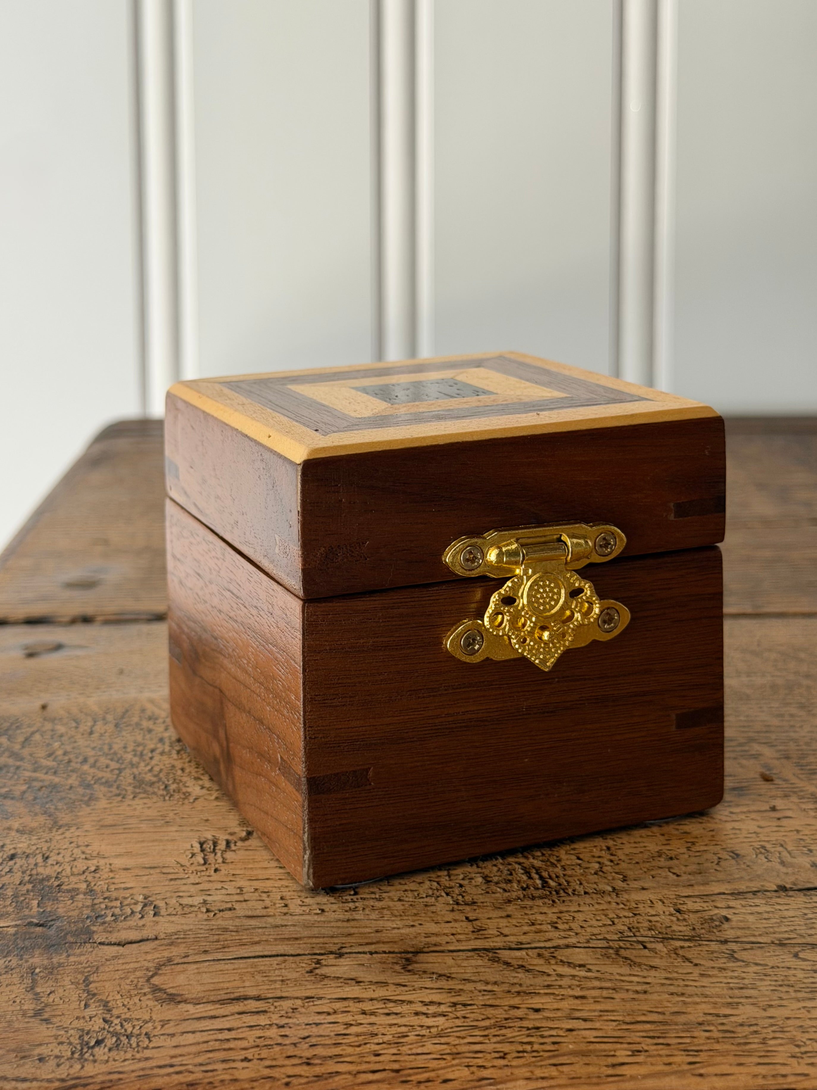 Antique Inlay Wooden Box