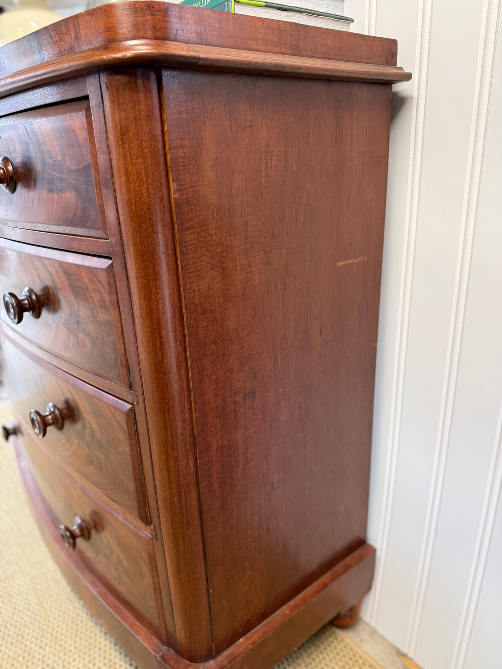 19th Century Mahogany Bow-front Chest