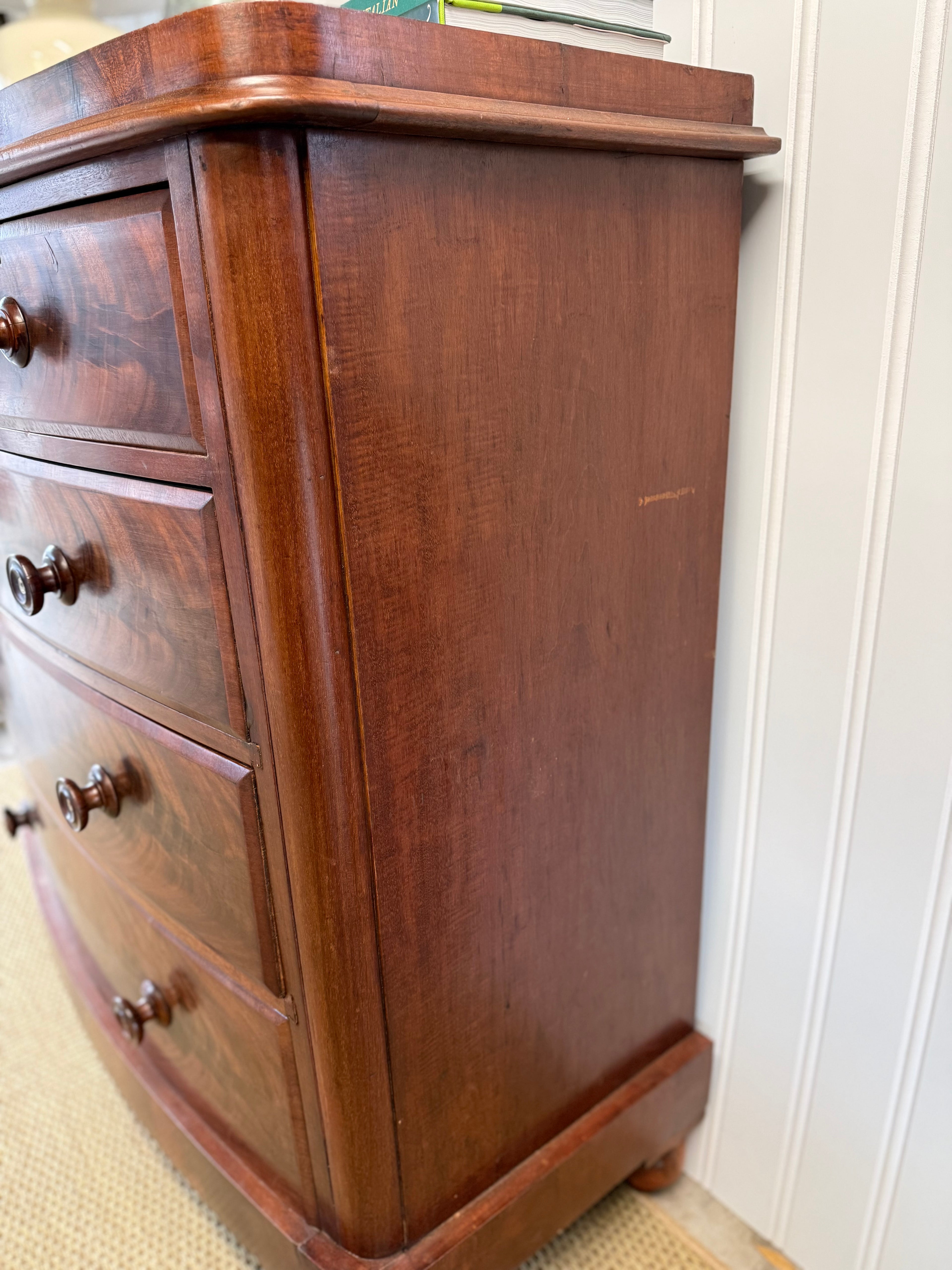 19th Century Mahogany Bow-front Chest