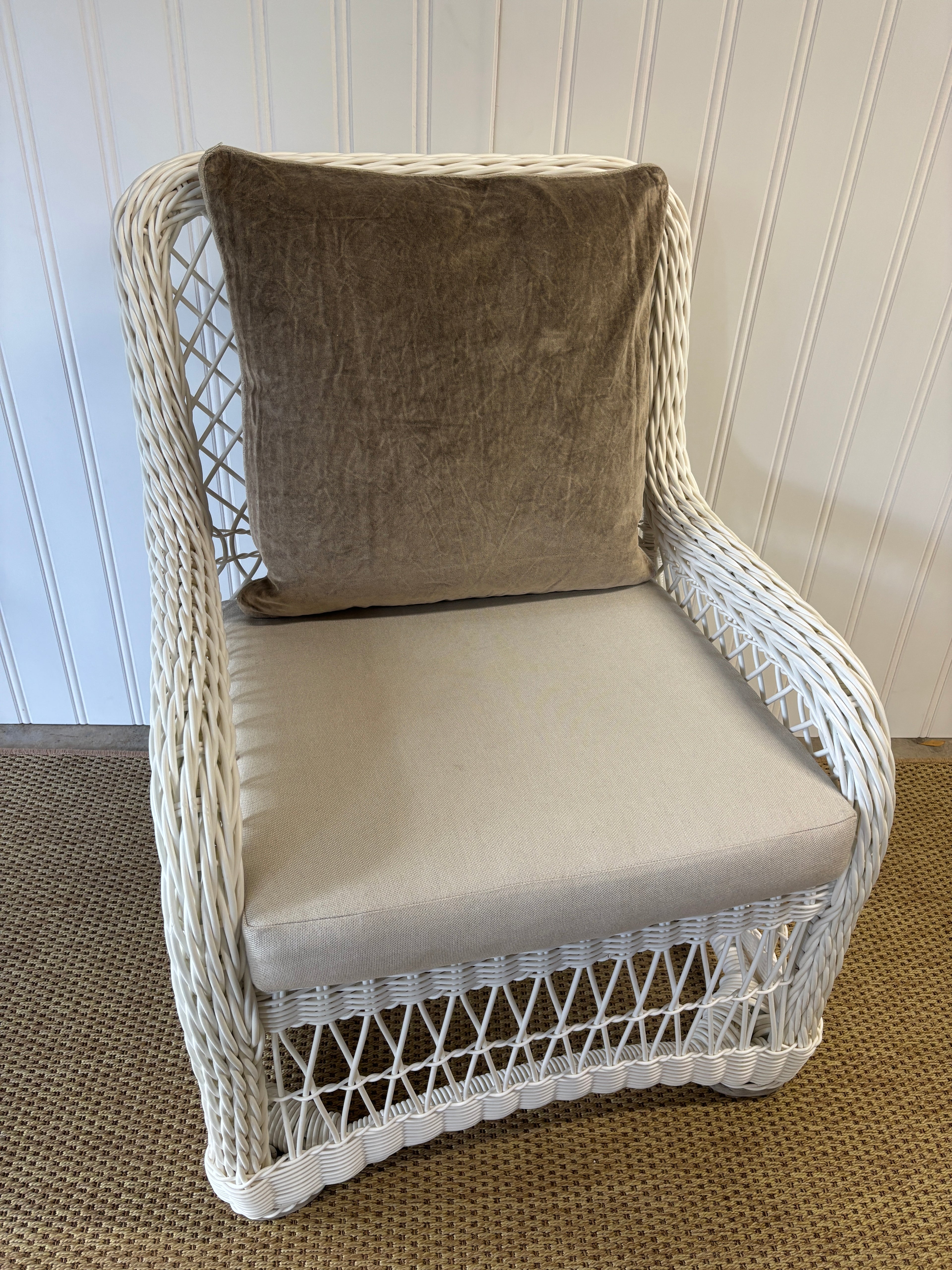 Velvet Throw Pillow with Piping- Desert Taupe