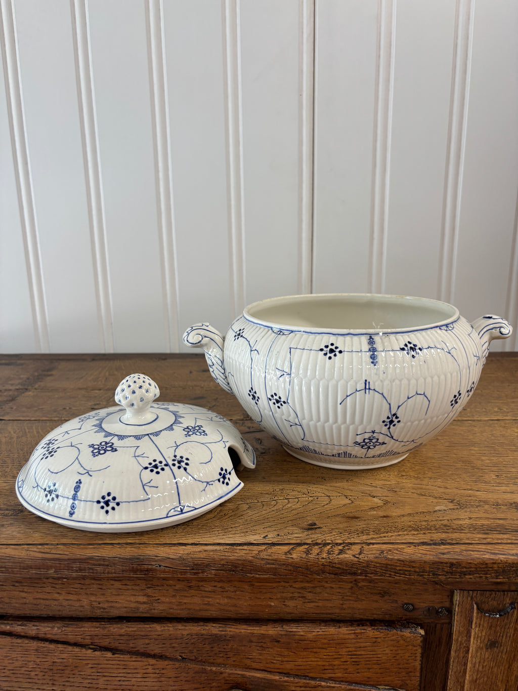 Antique Blue & White Dish with Lid