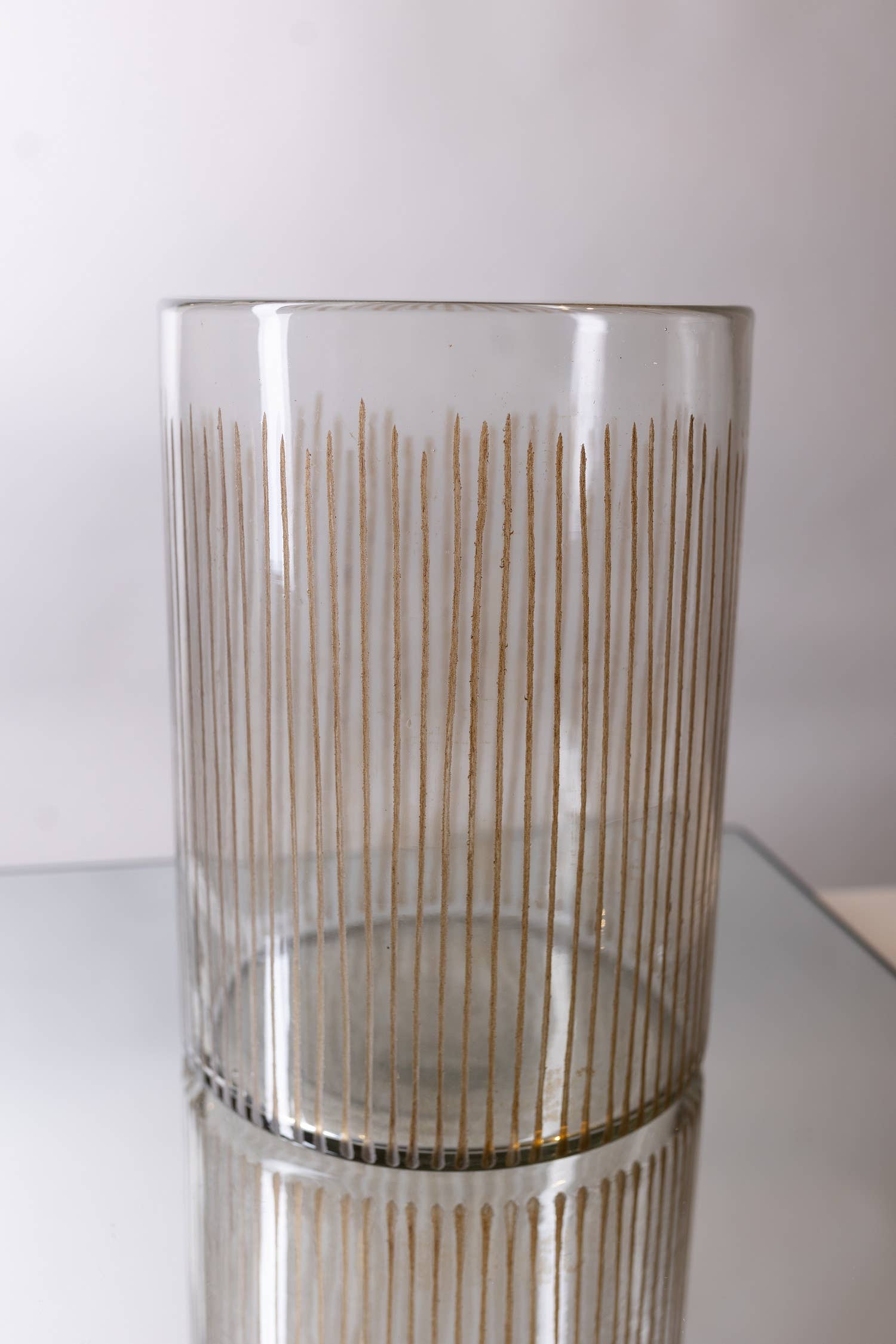 Hand Etched Glass Candle Holder