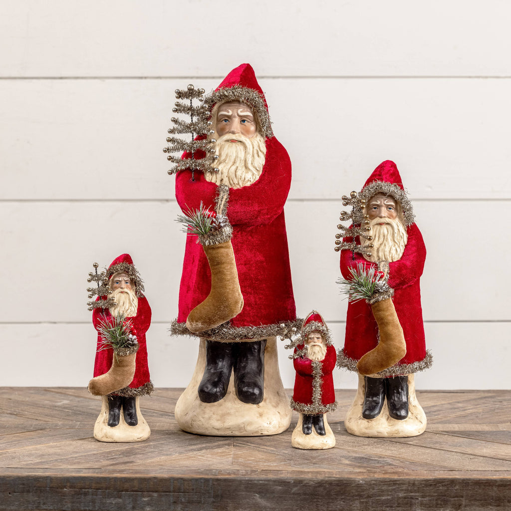 Velvet Belsnickle Santa- Wine Red