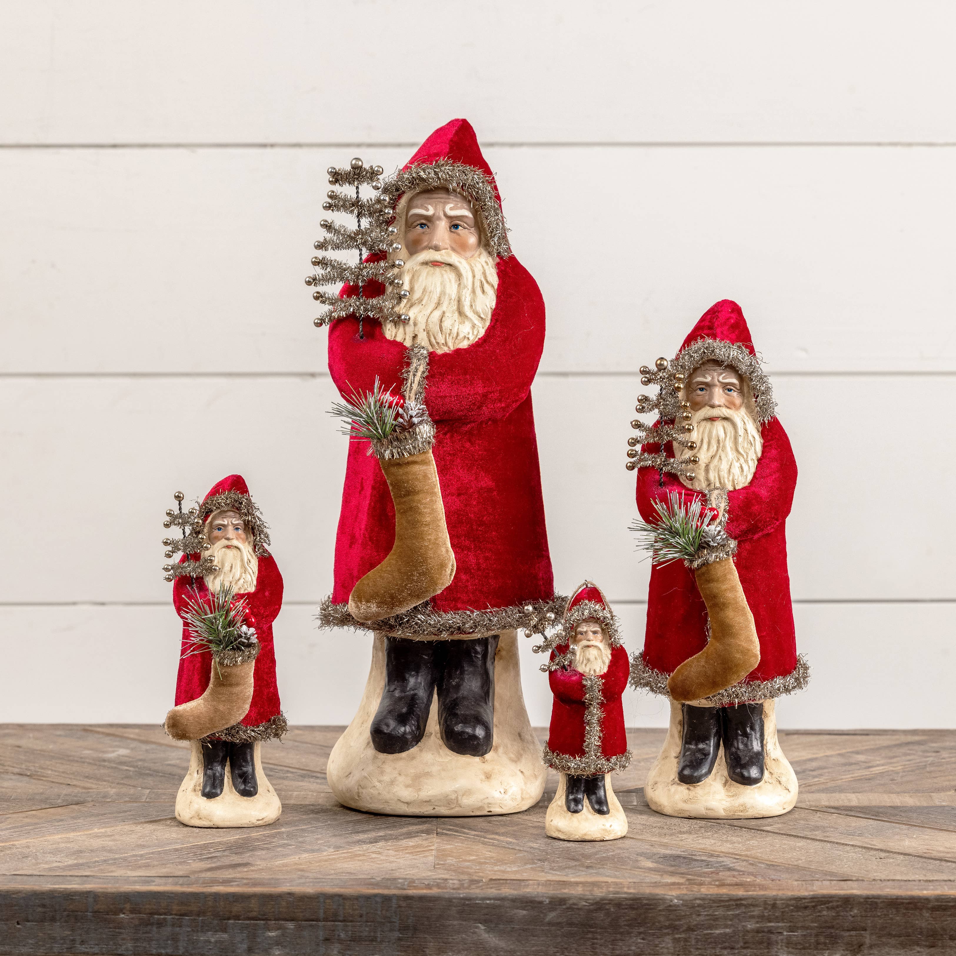 Velvet Belsnickle Santa- Wine Red