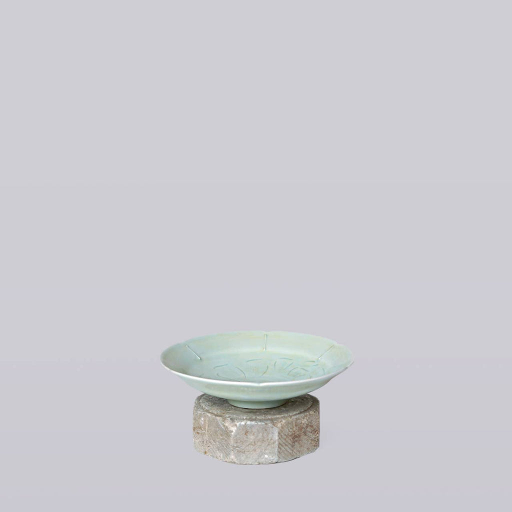 Celadon Porcelain Peony Dish- Small
