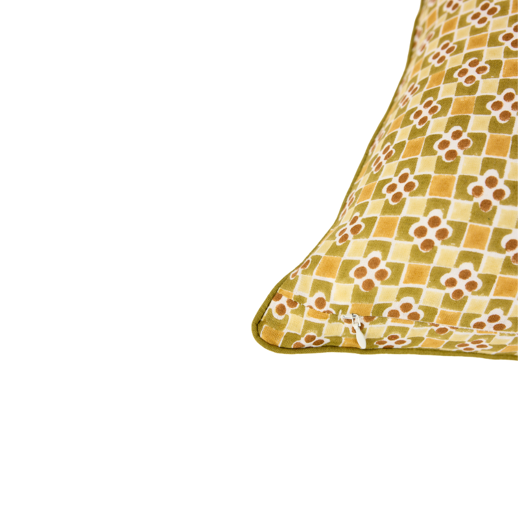 Throw Pillow- Olive Checks