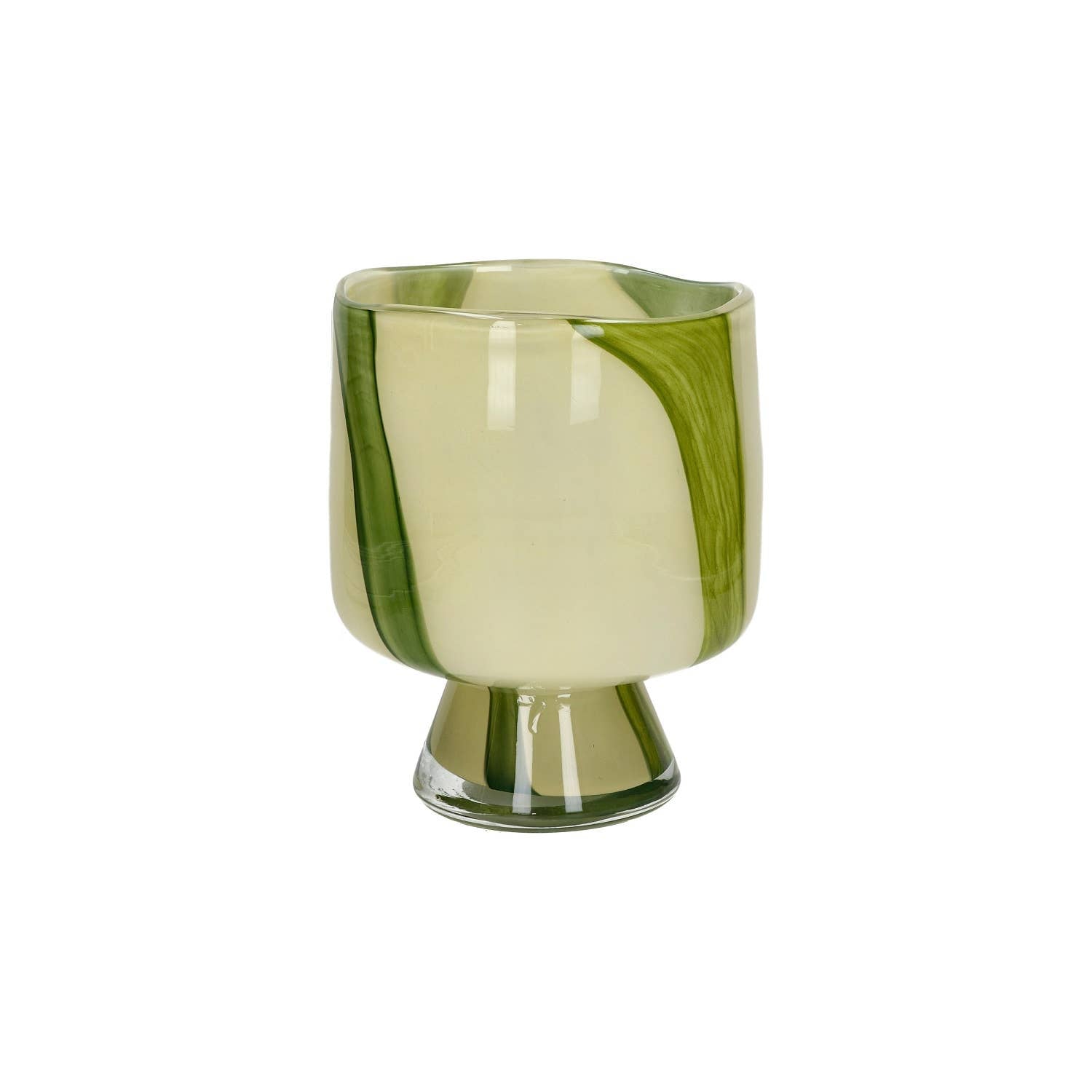 Camou Glass Vase Olive Dia 6.9": Olive / Glass