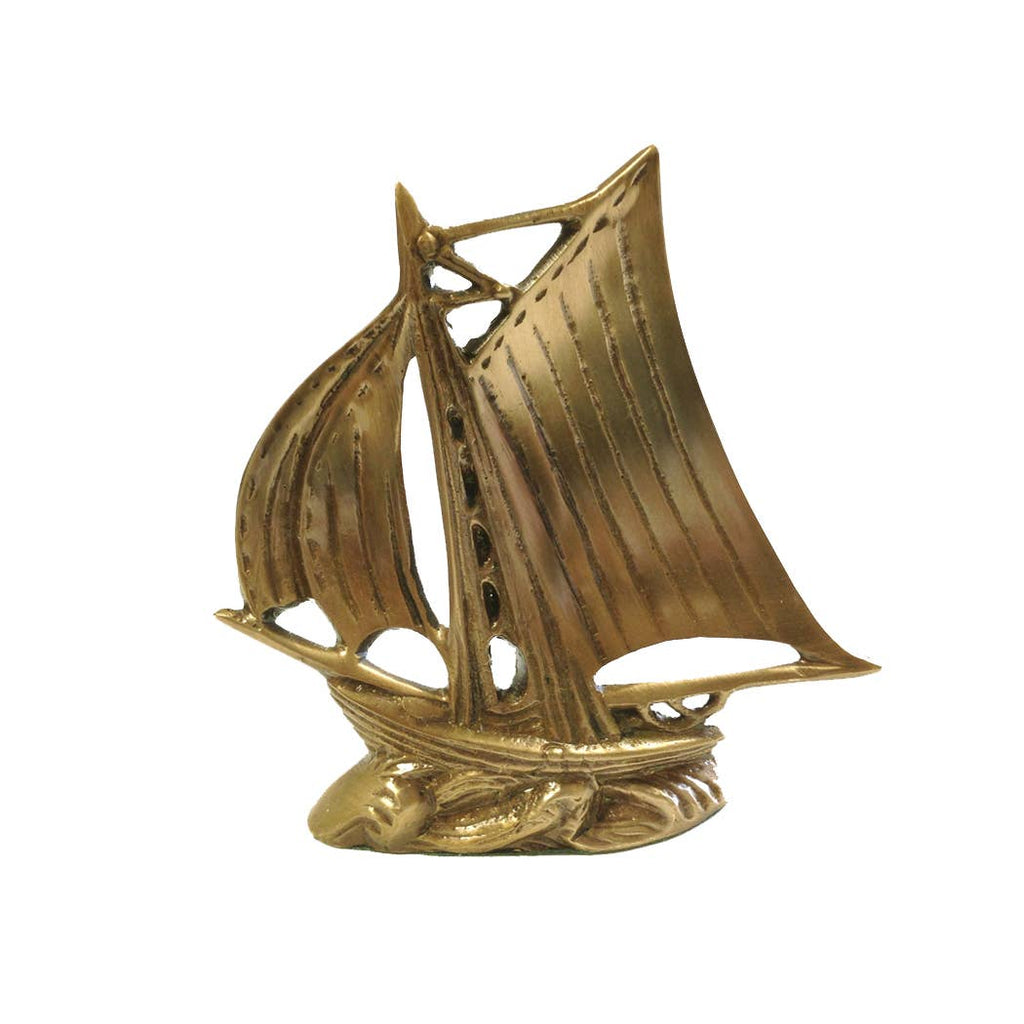 Antiqued Brass Sloop Sailboat Paperweight | Home Accents