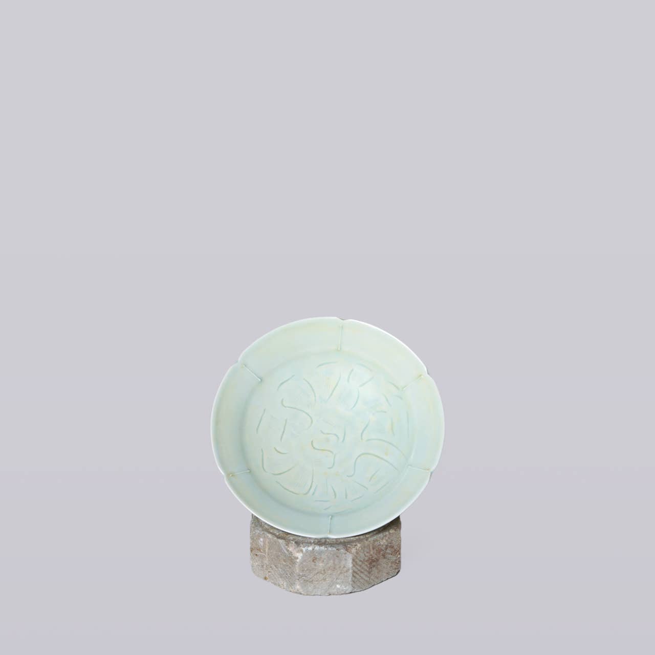 Celadon Porcelain Peony Dish- Small