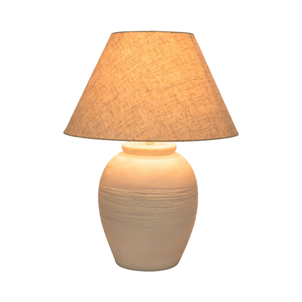 Ceramic Tapered Shade Artisan Jug Table Lamp - White, 27 in.