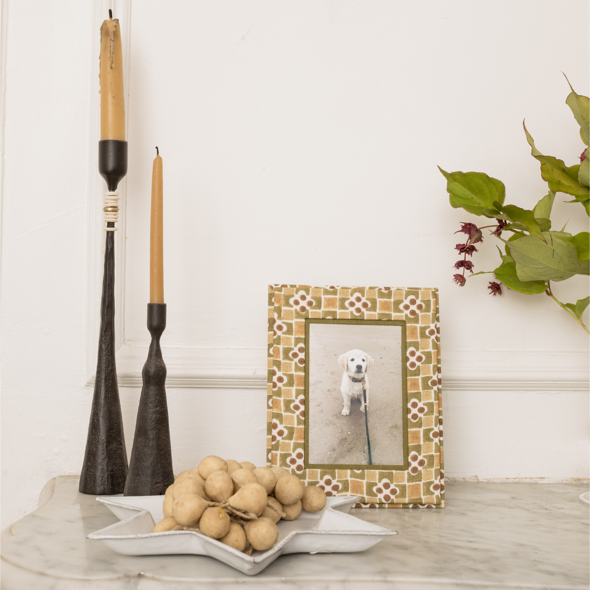 Fabric Picture Frame- Olive Print