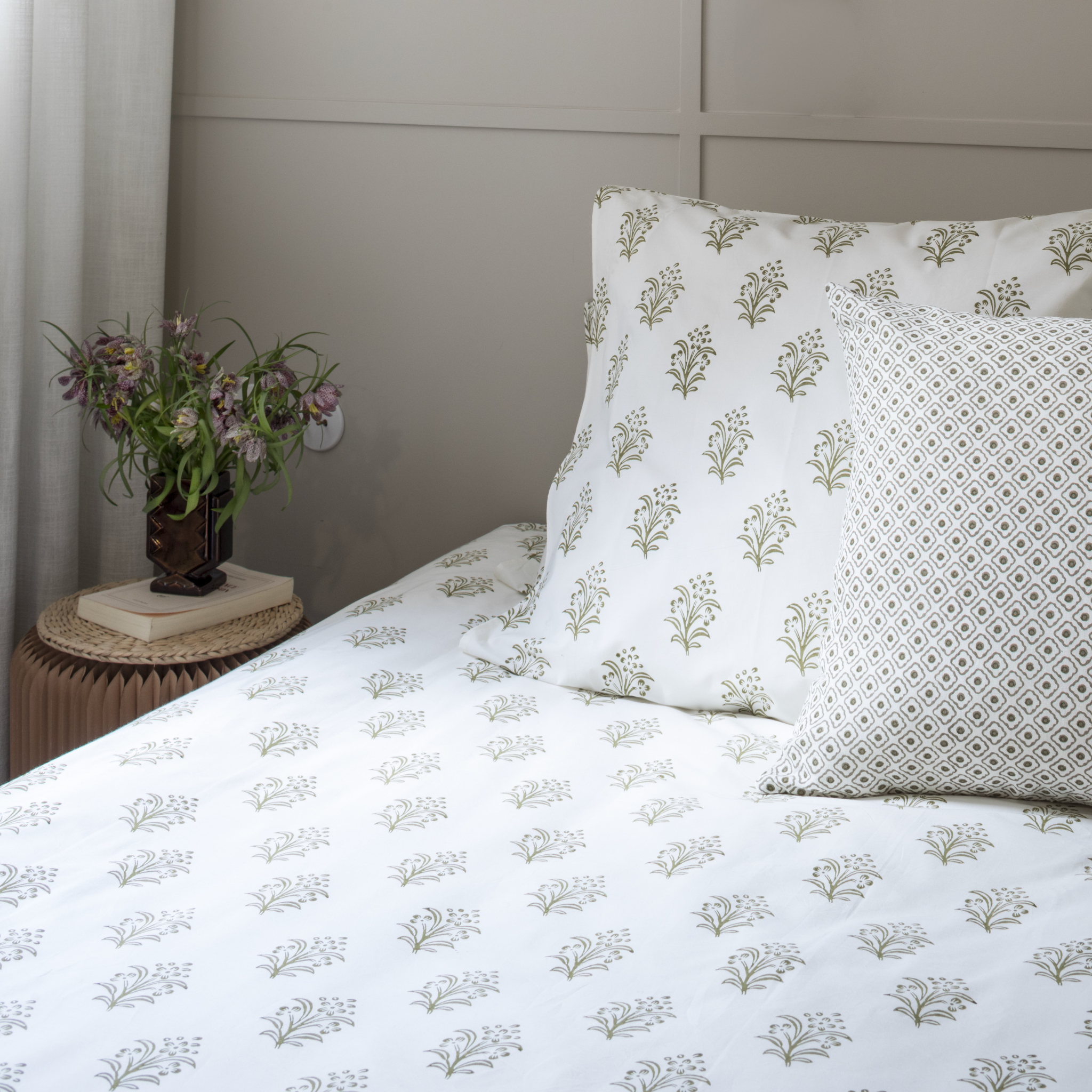 Throw Pillow- Olive Diamonds