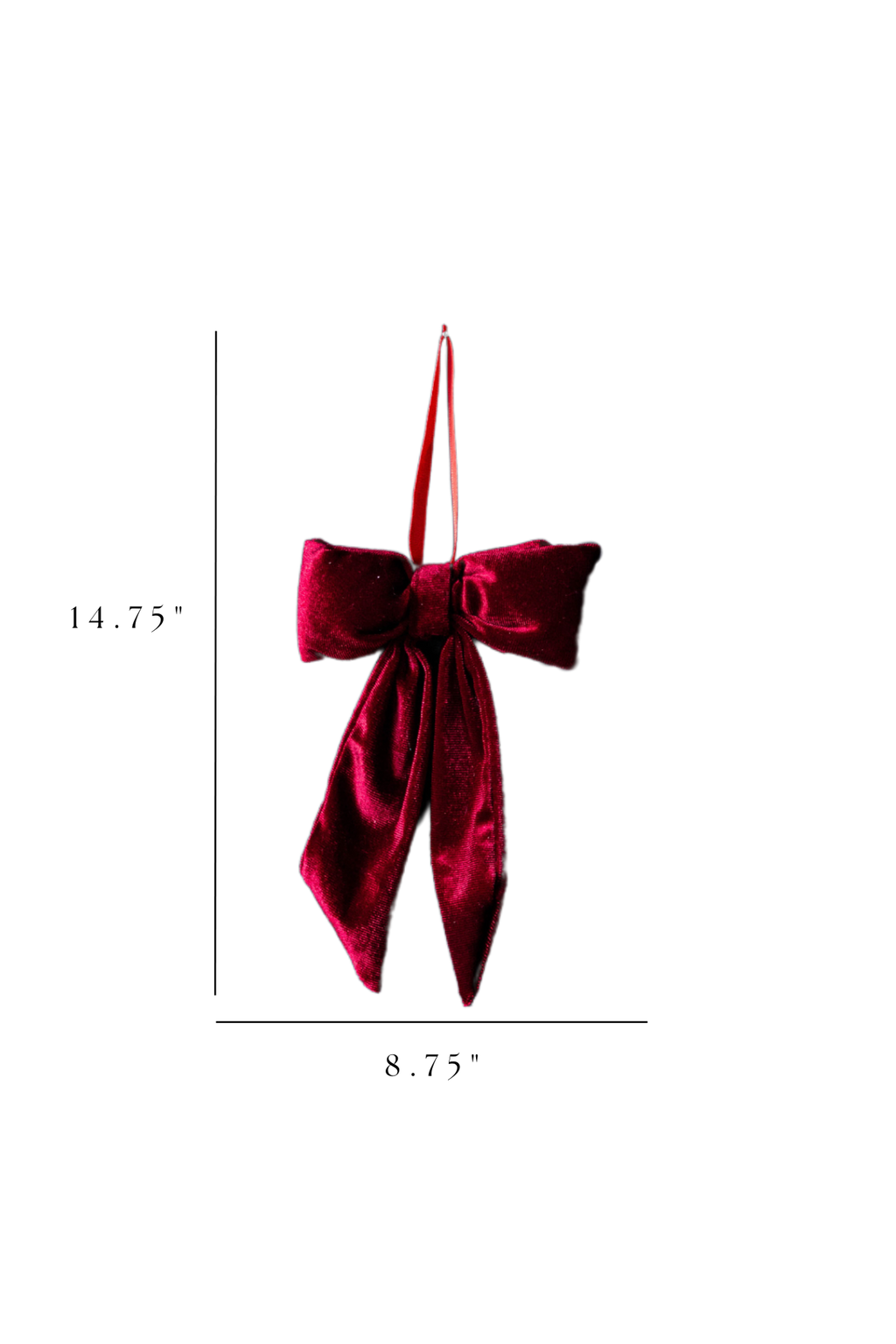 Small Bow- Red Velvet Fabric