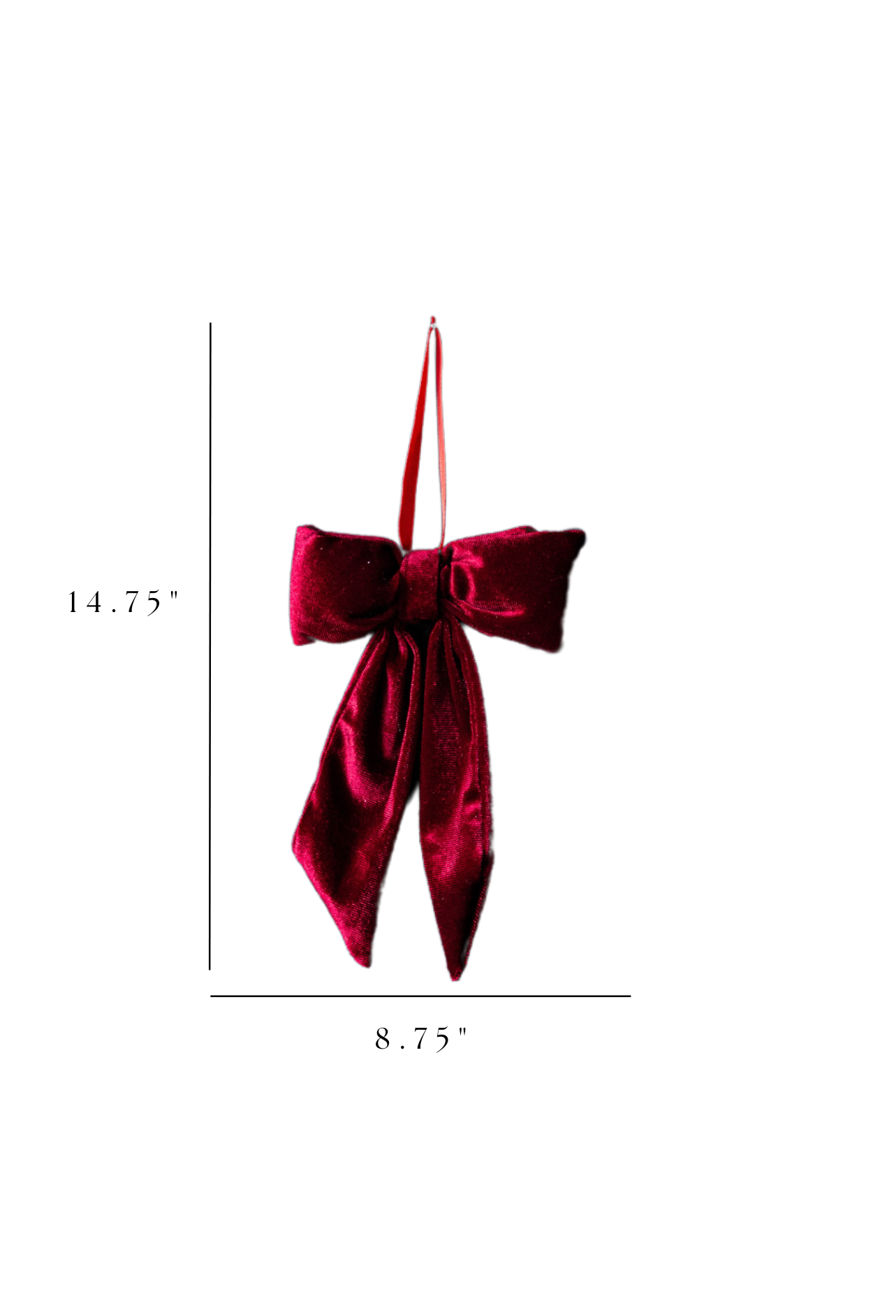 Small Bow- Red Velvet Fabric