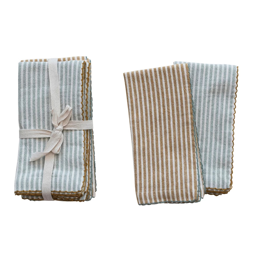 Striped Cotton Napkin Set of 4