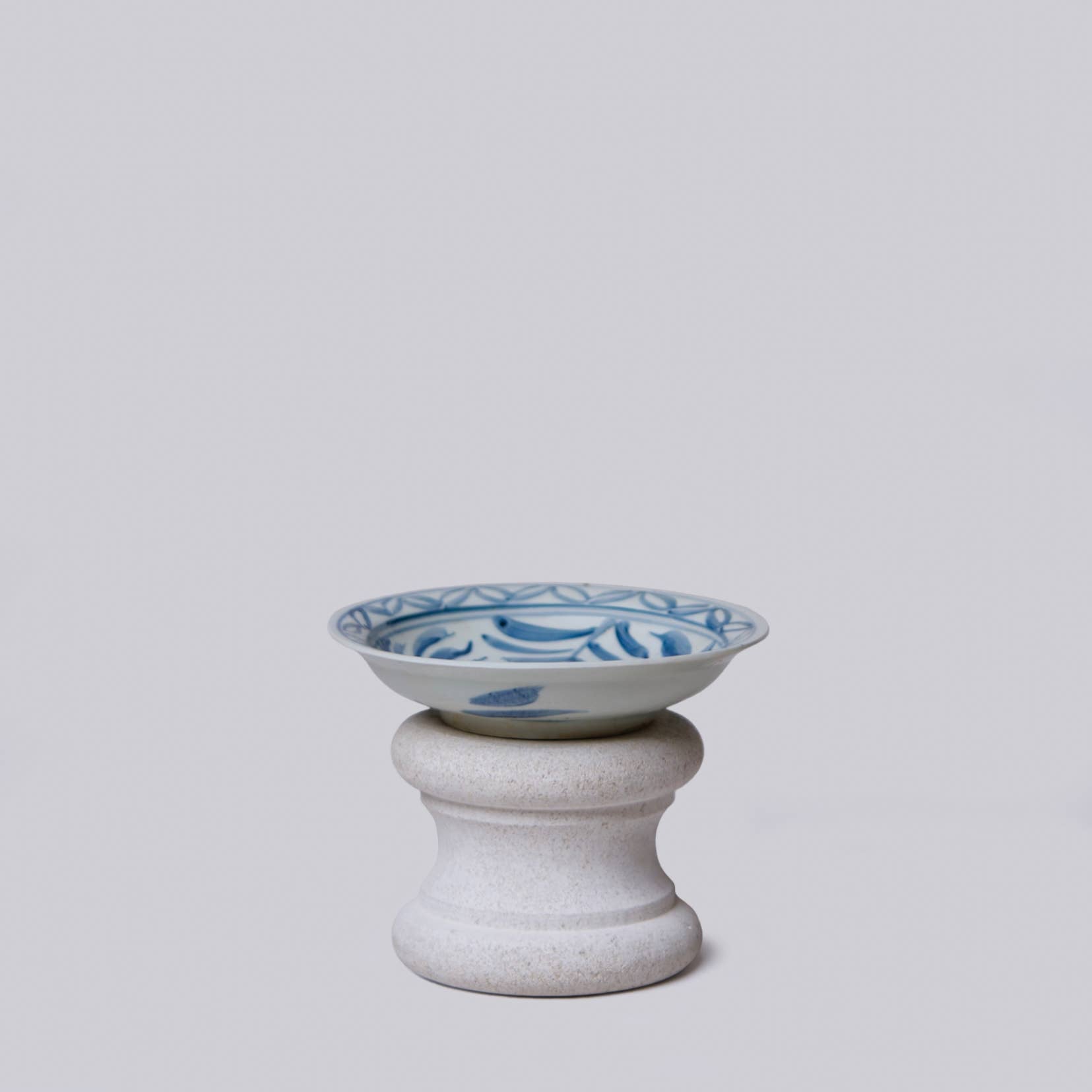 Blue and White Porcelain Floral Dish- Small