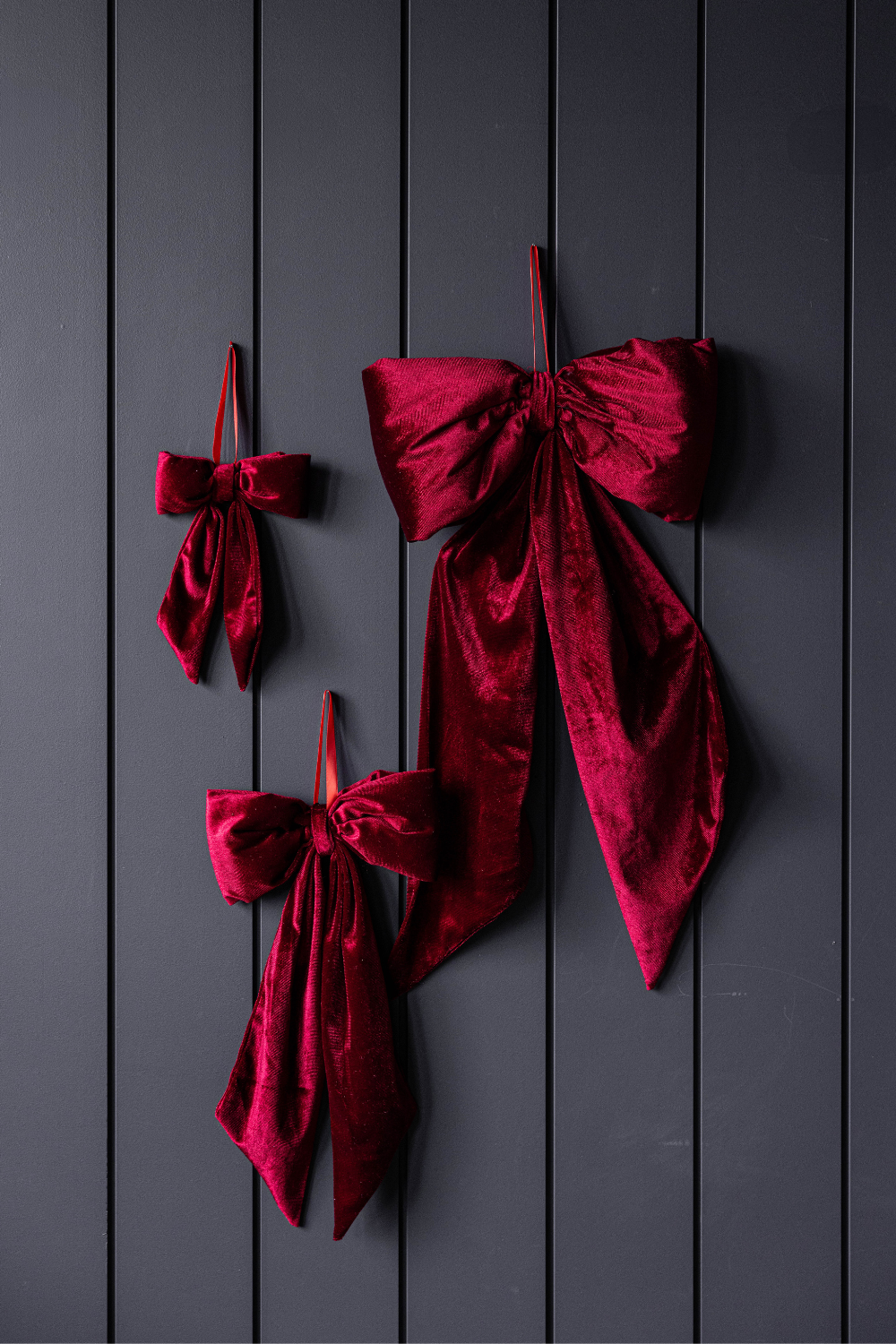 Small Bow- Red Velvet Fabric