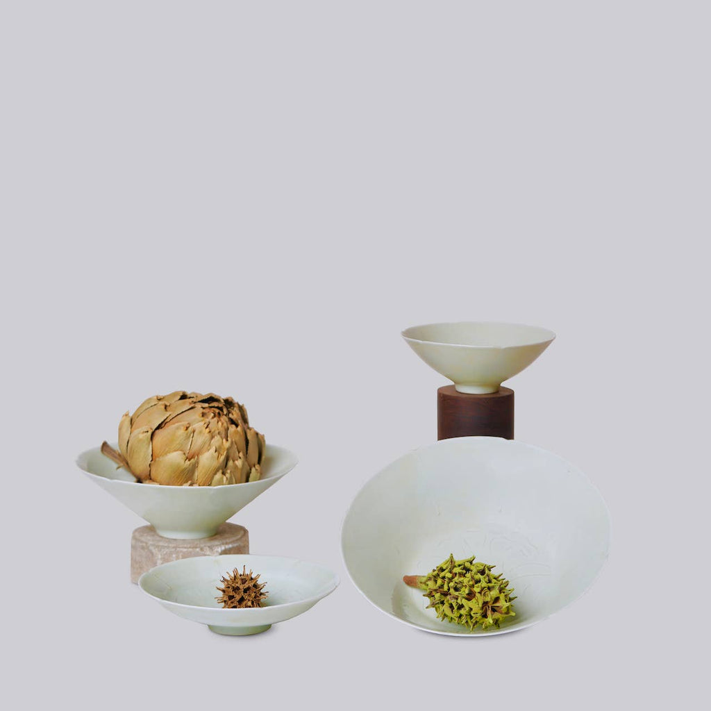 Celadon Porcelain Lotus Conical Bowl- Small