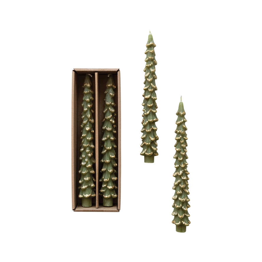 Unscented Tree Shaped Taper Candles- Cedar